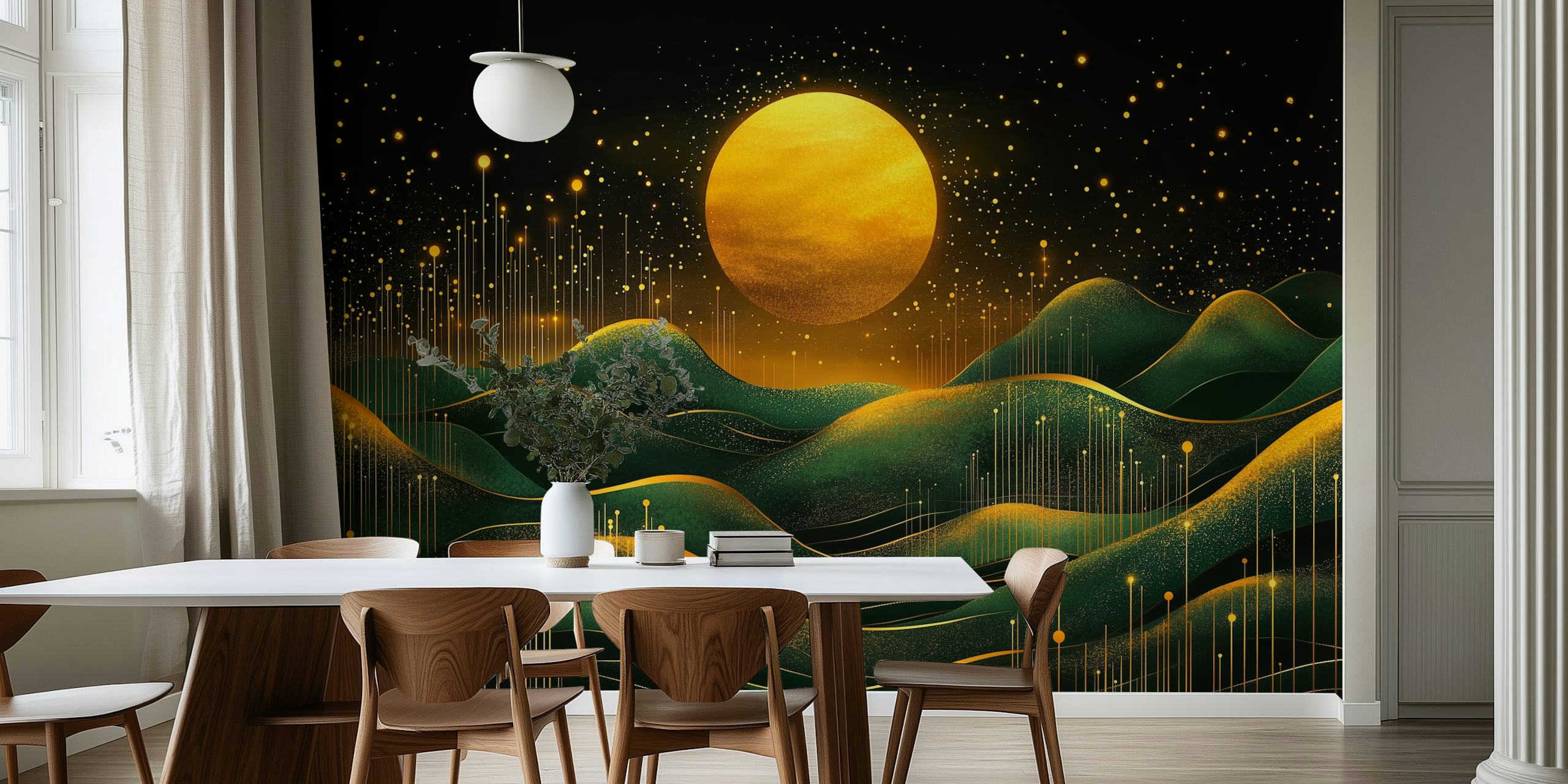Papier peint Golden Horizon Dream dans une chambre