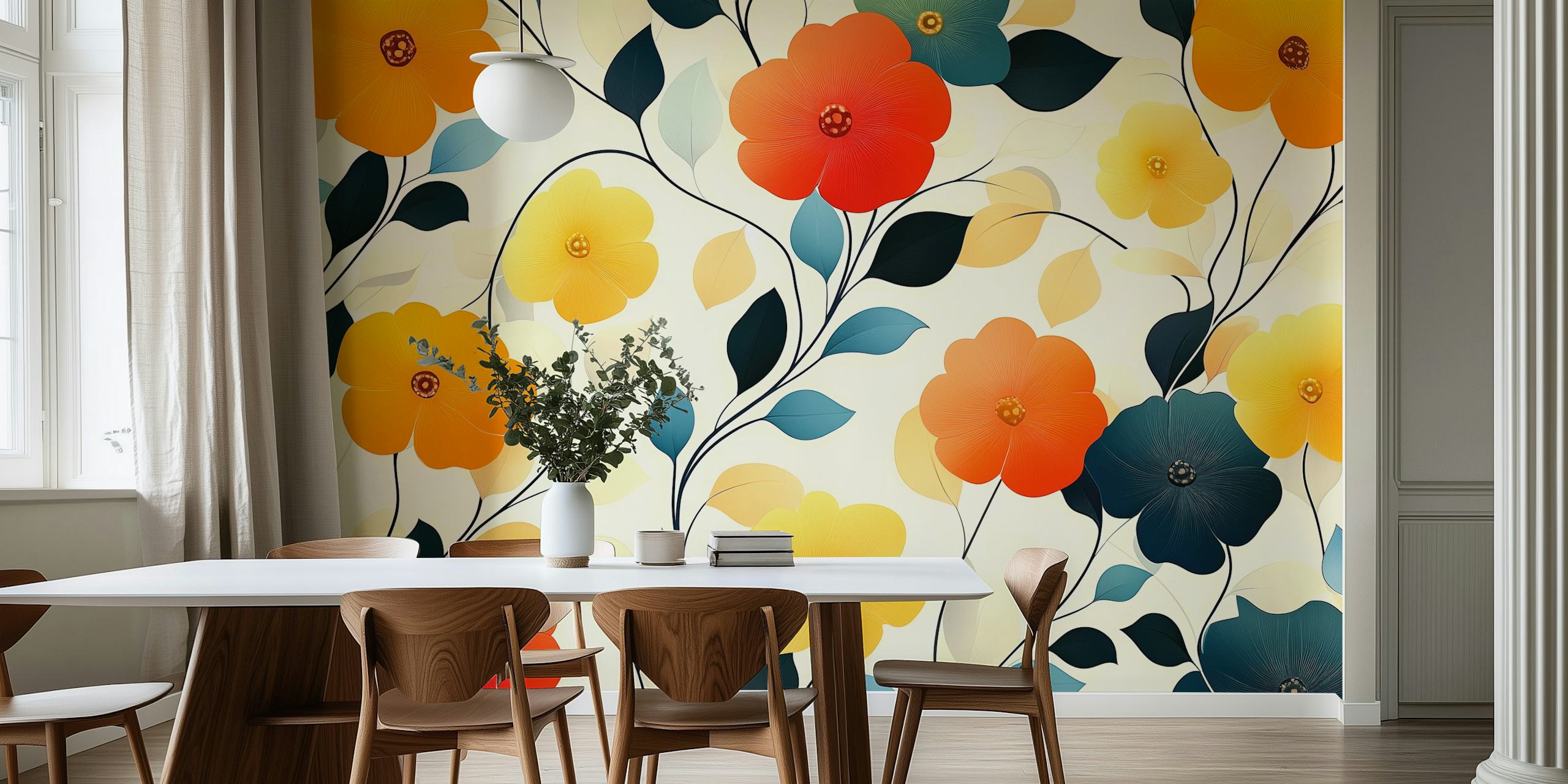 Vibrant Floral Bloom εμφανίζεται σε ένα δωμάτιο