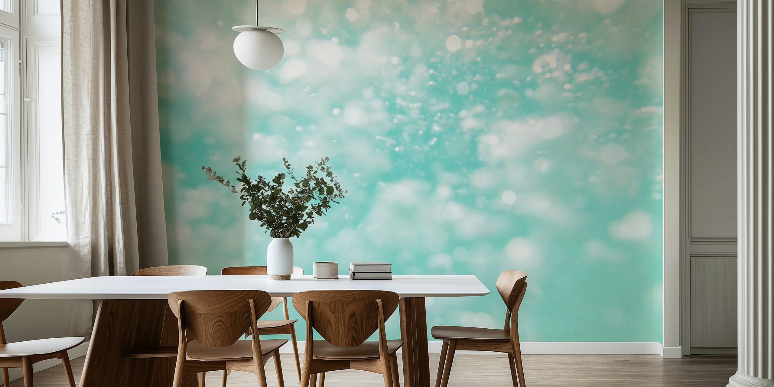 Underwater Caribbean bubbles dream papel pintado en una habitación