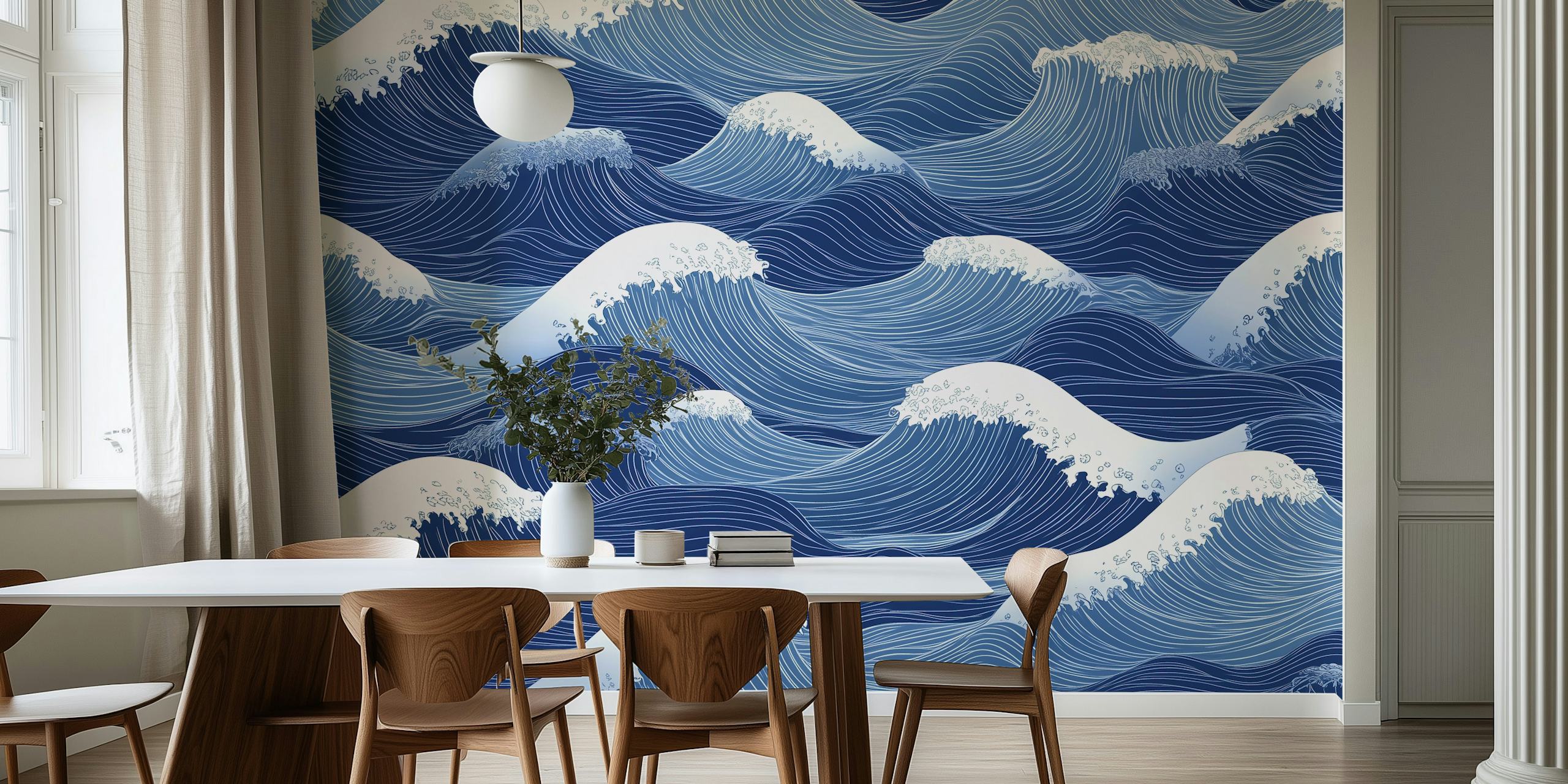 Ocean Waves Harmony wallpaper in a room