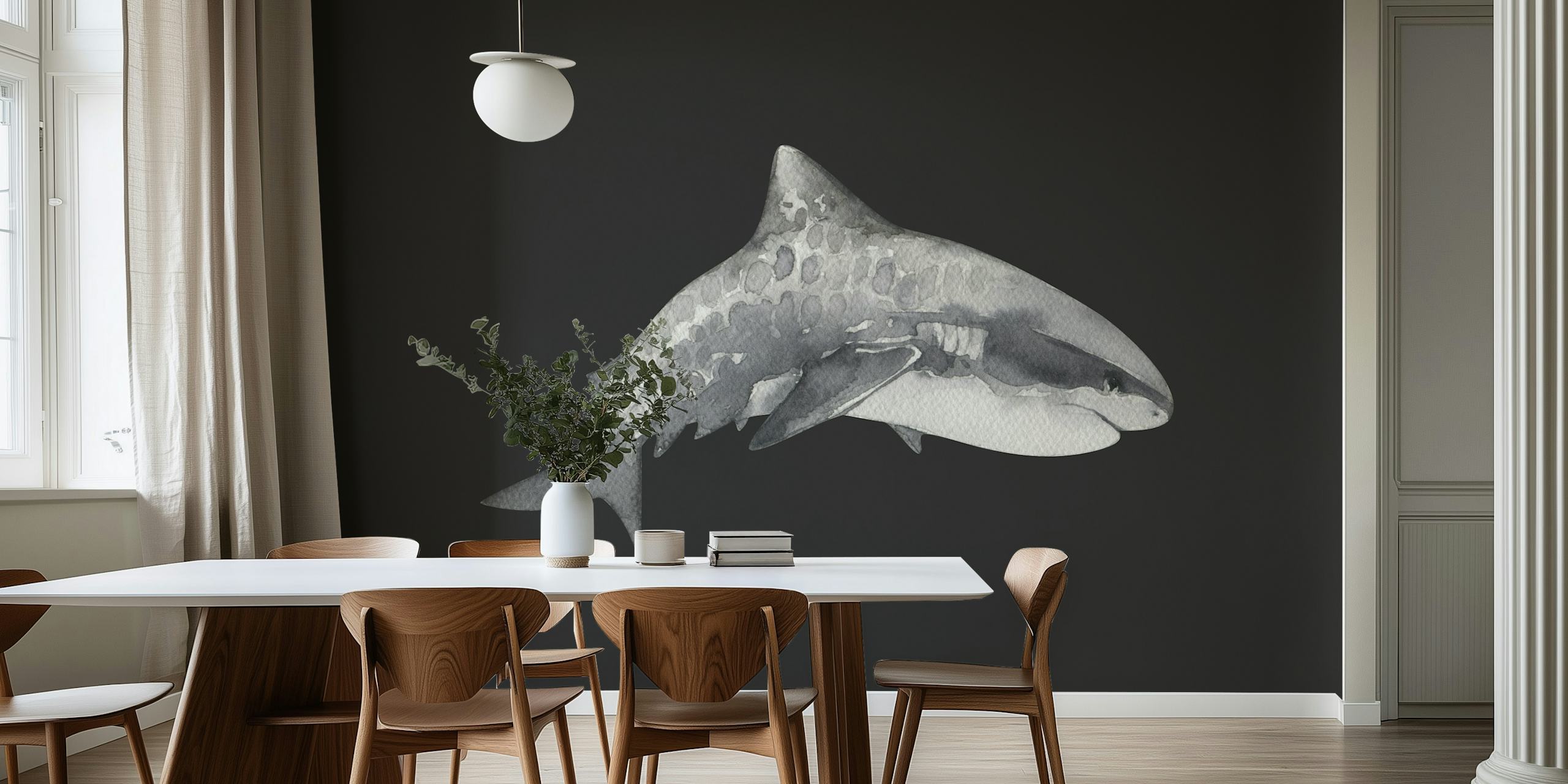 Σχέδιο ταπετσαρίας Deep Sea Shark σε ένα δωμάτιο