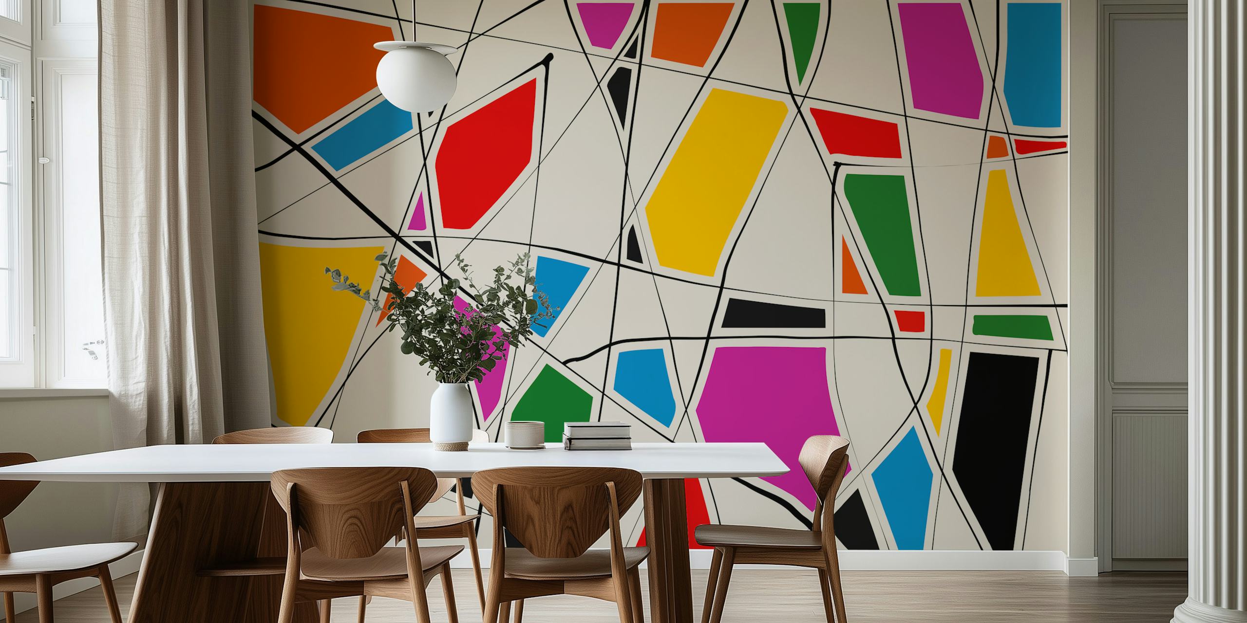 Multicolor Modern Design tapet i ett rum