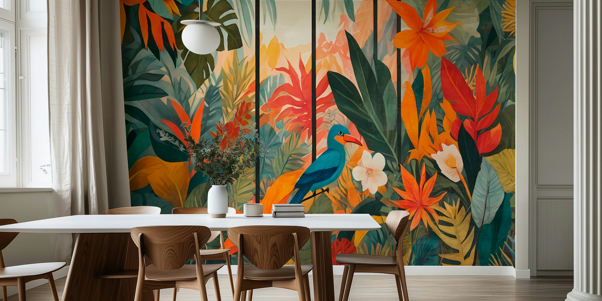 Exotic Bird Oasis tapetti huoneessa