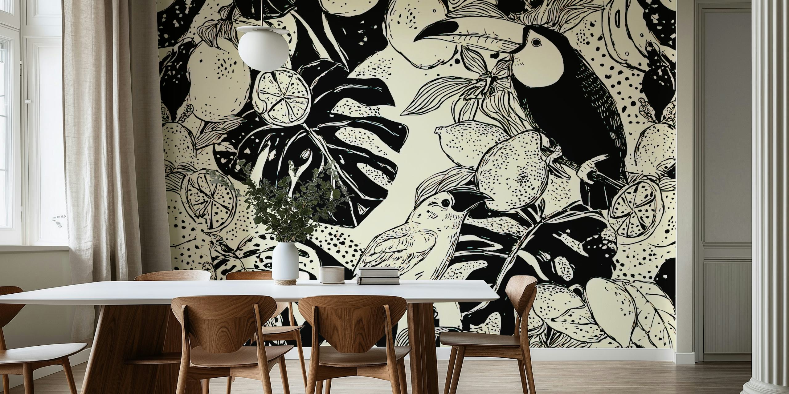 Jungle Symphony tapettisuunnittelu huoneessa