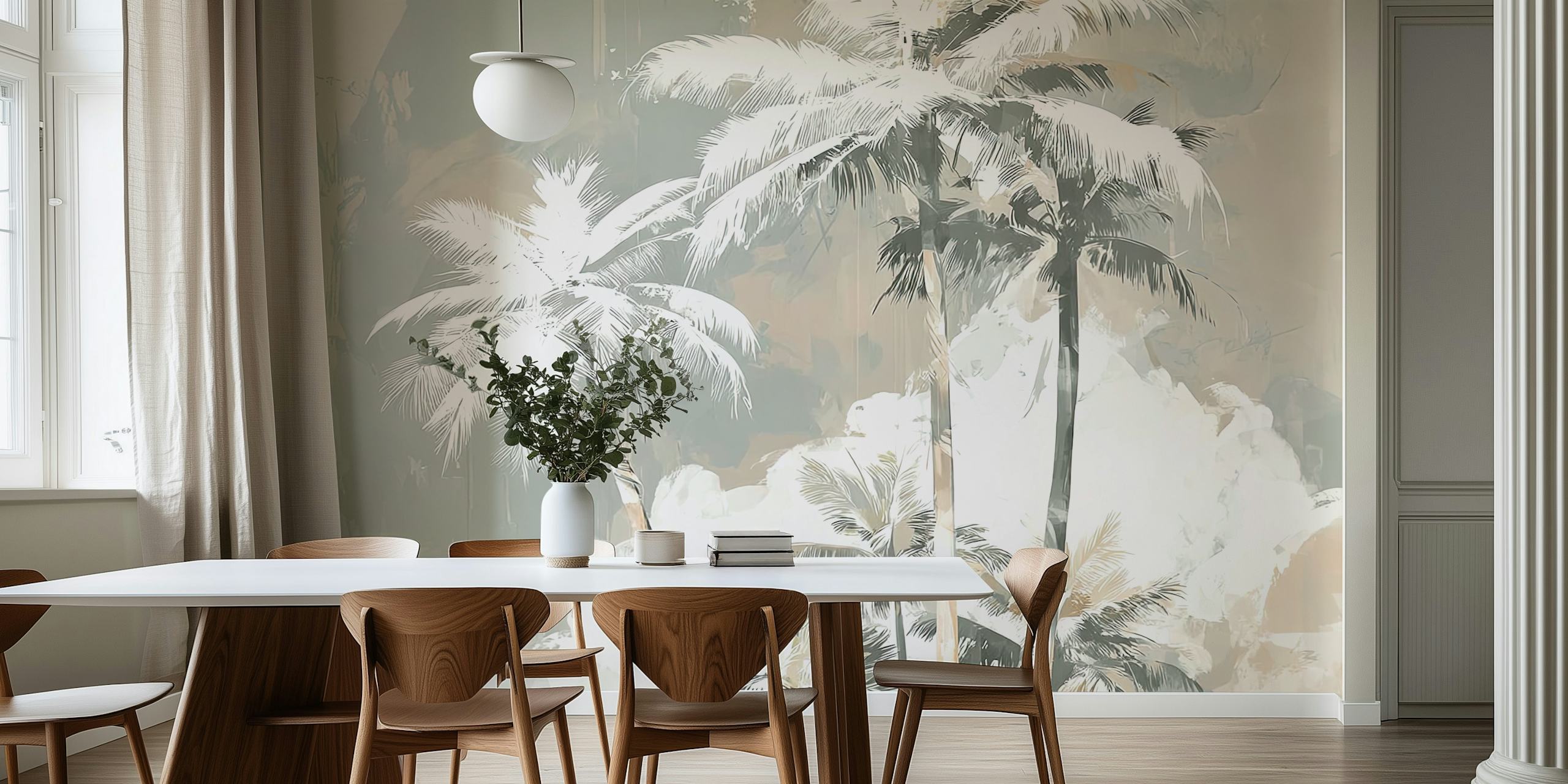 Grey Tropical Breeze wallpaper in a room