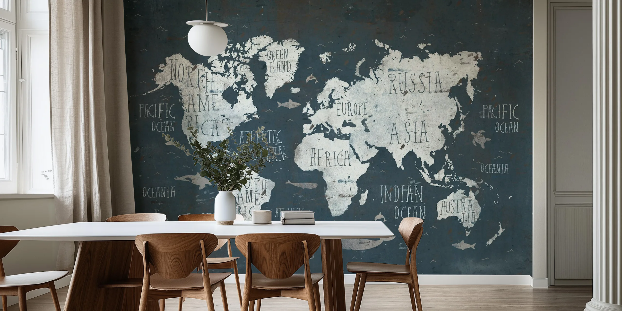 Rusty World Map Wallpaper | Happywall