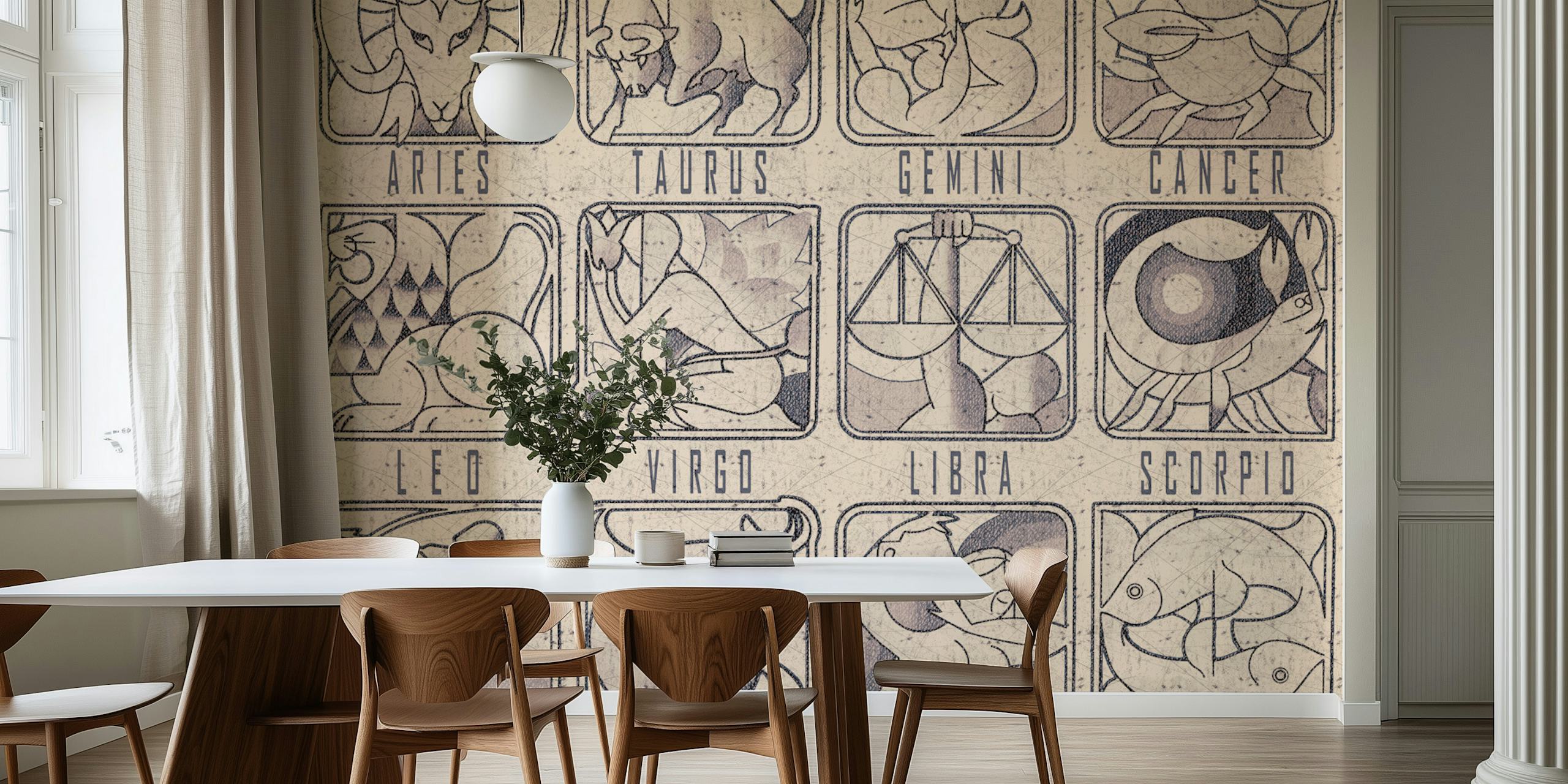 Astrology Chalkboard Art wallpaper in a room