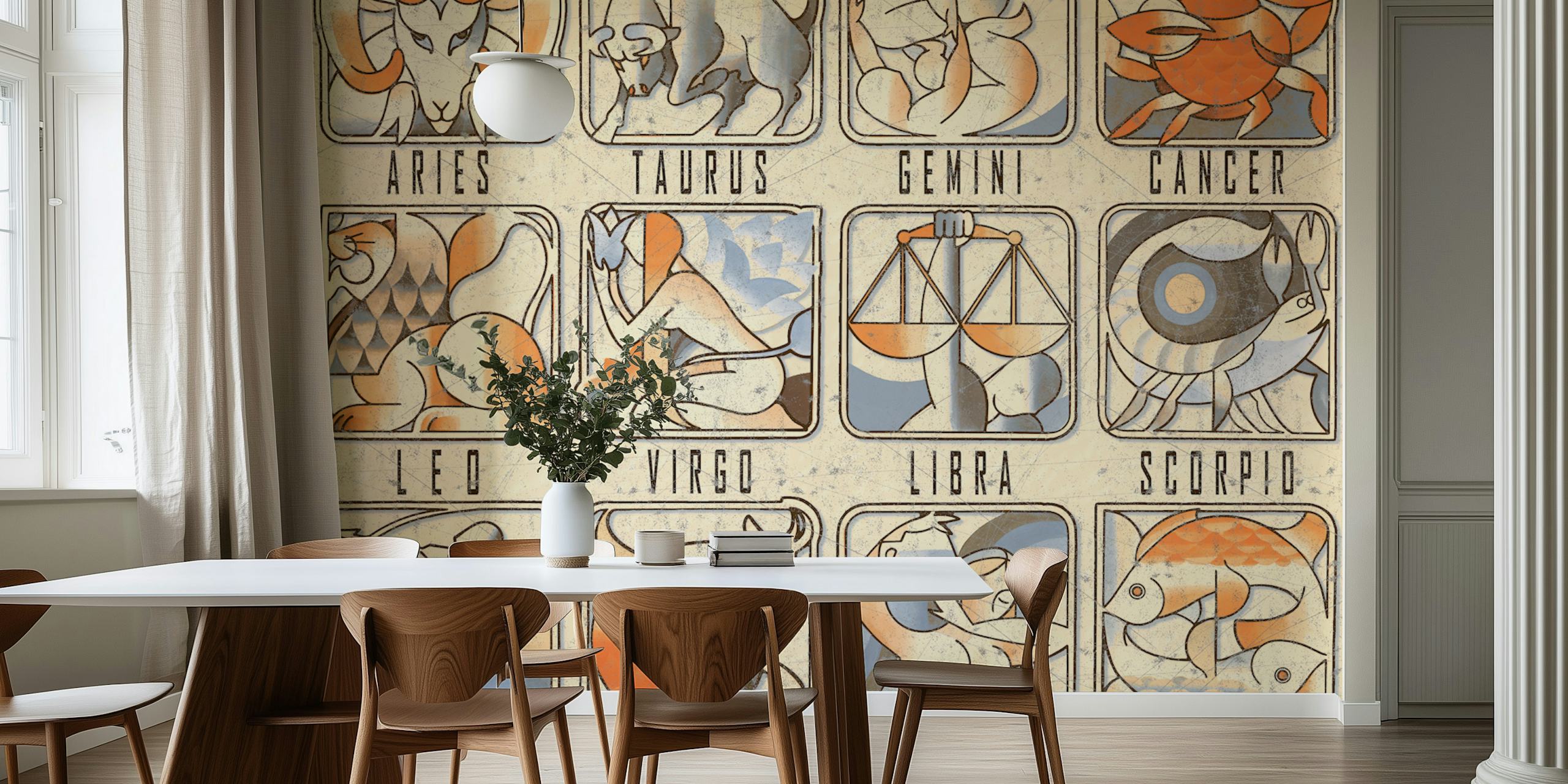 Astrology Chalkboard Art wallpaper in een kamer
