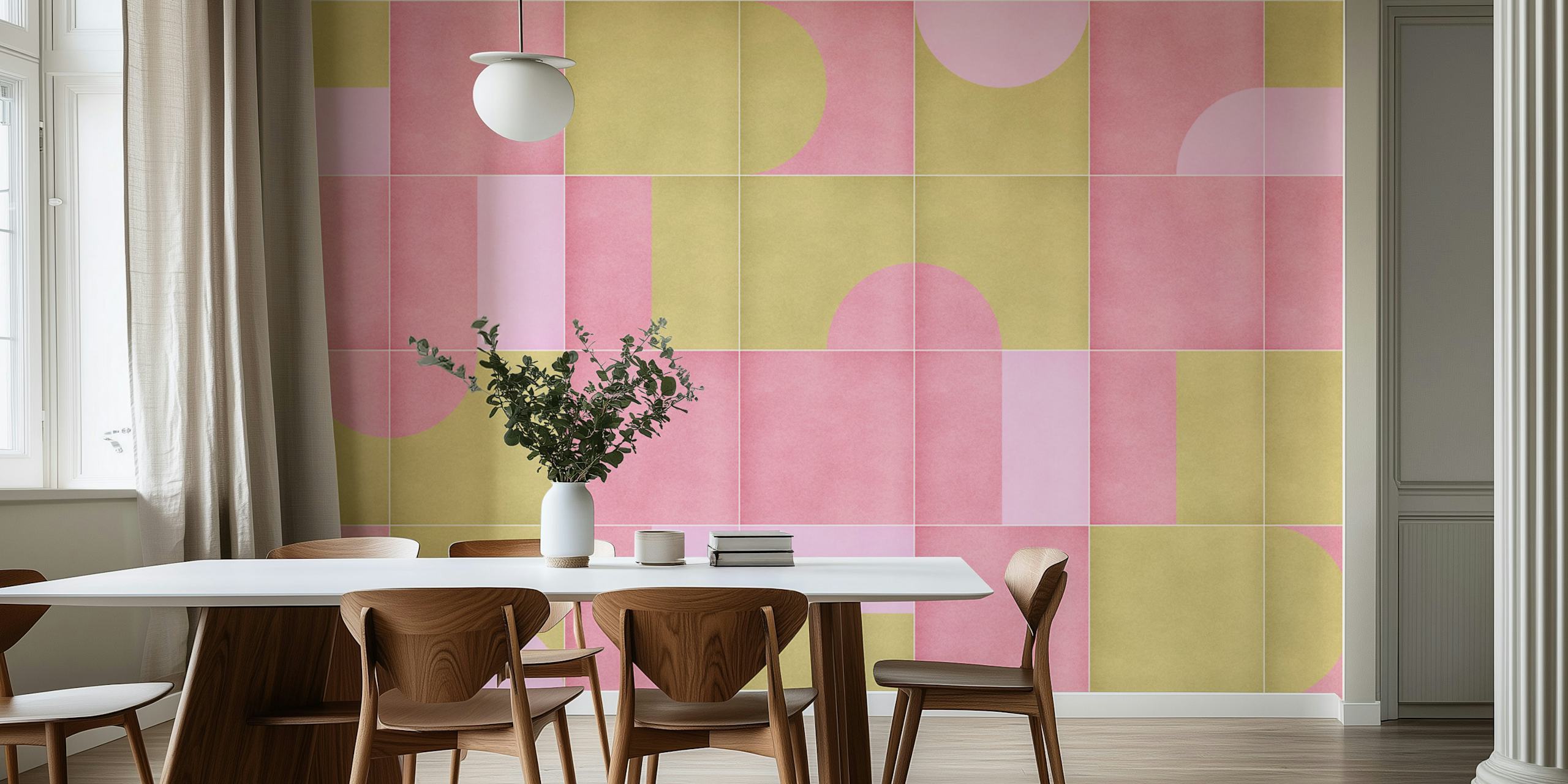 Papier peint Retro Tiles 15 dans une pièce moderne