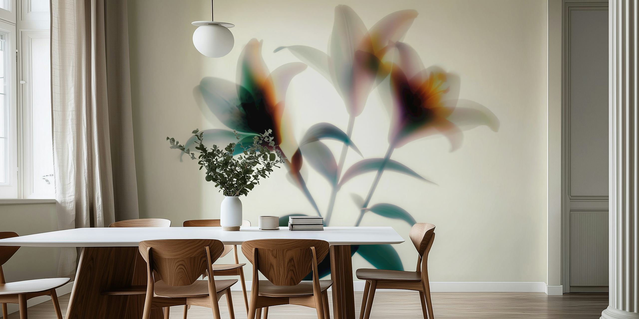 Carta da parati Mystical Lily Blooms in una stanza