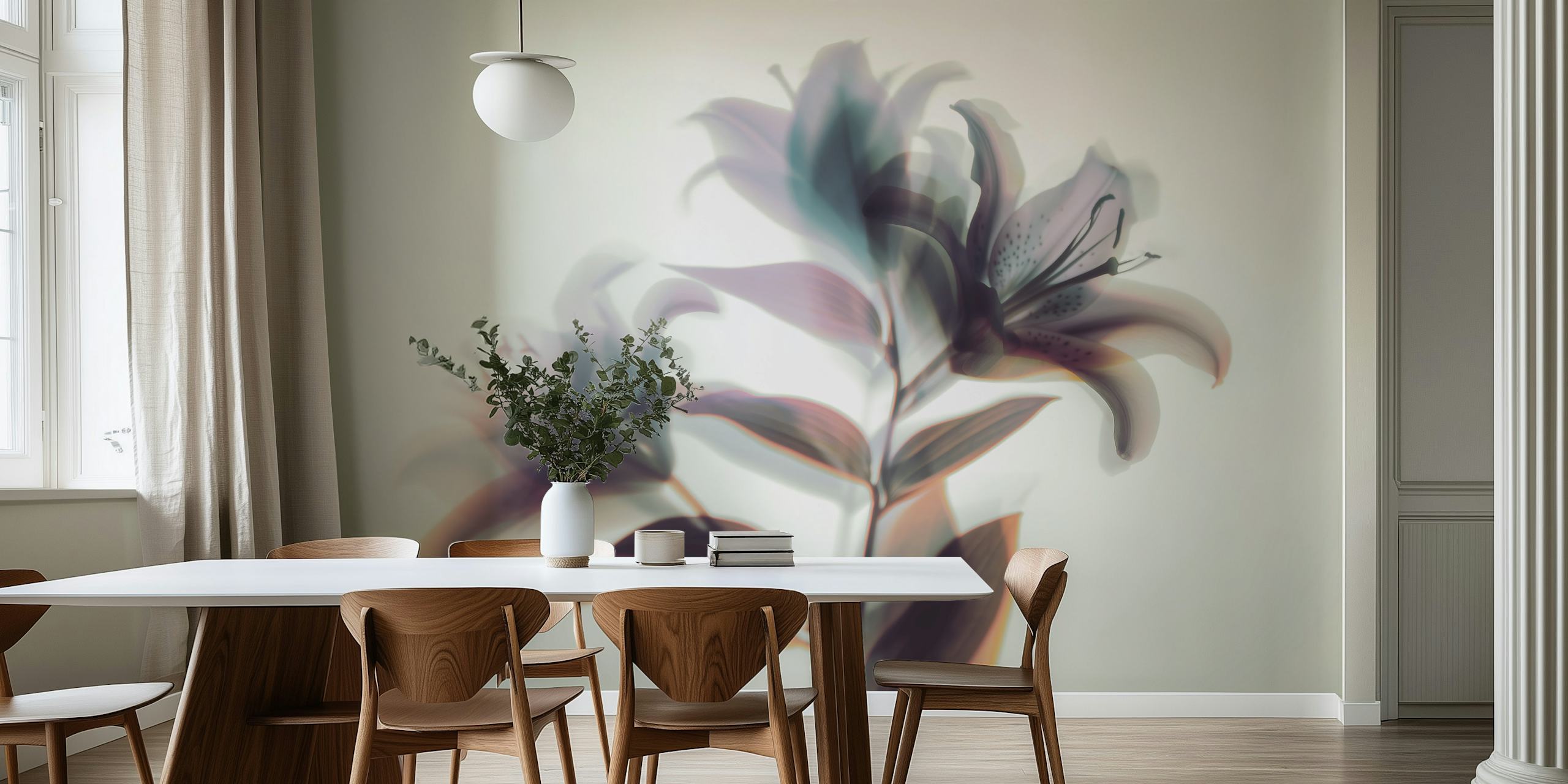 Floral wallpaper featuring dreamy lily bouquet