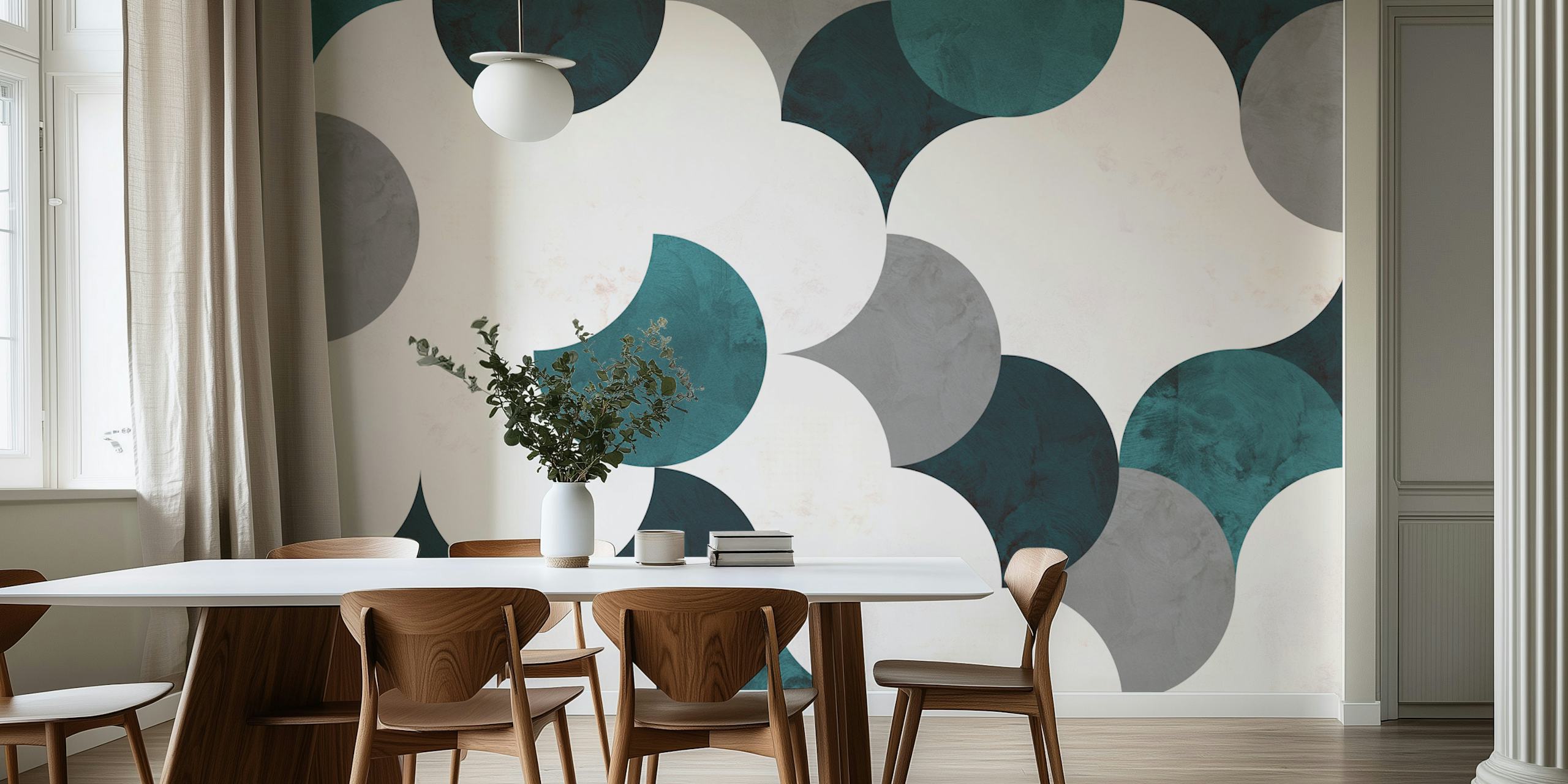 Circle Abstract wall 03 design papel de parede em um quarto