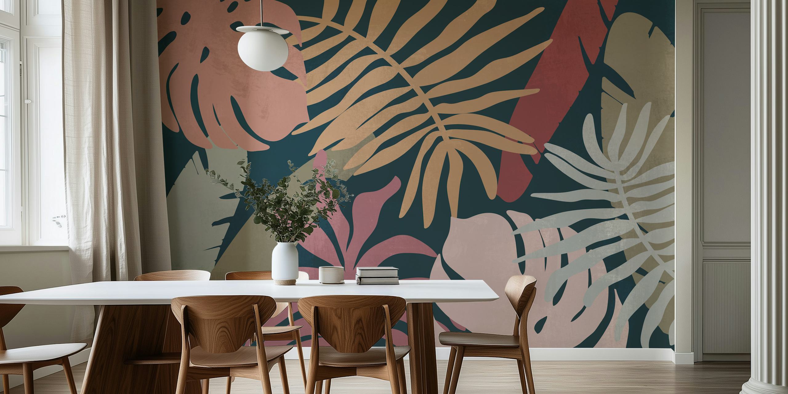 Boho Garden Escape tapetdesign i ett rum