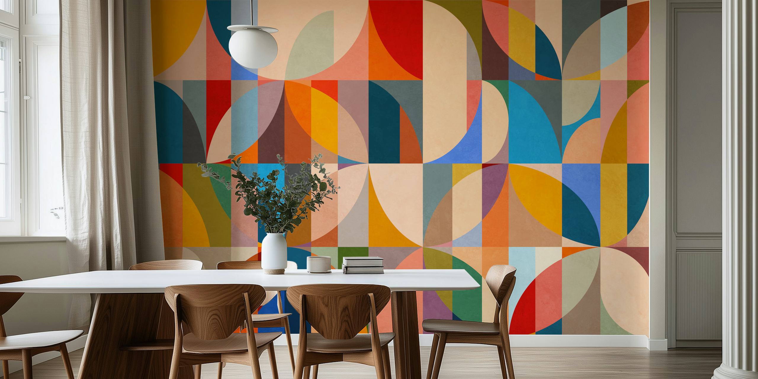 Tapeta Modern Color Geometry w pokoju