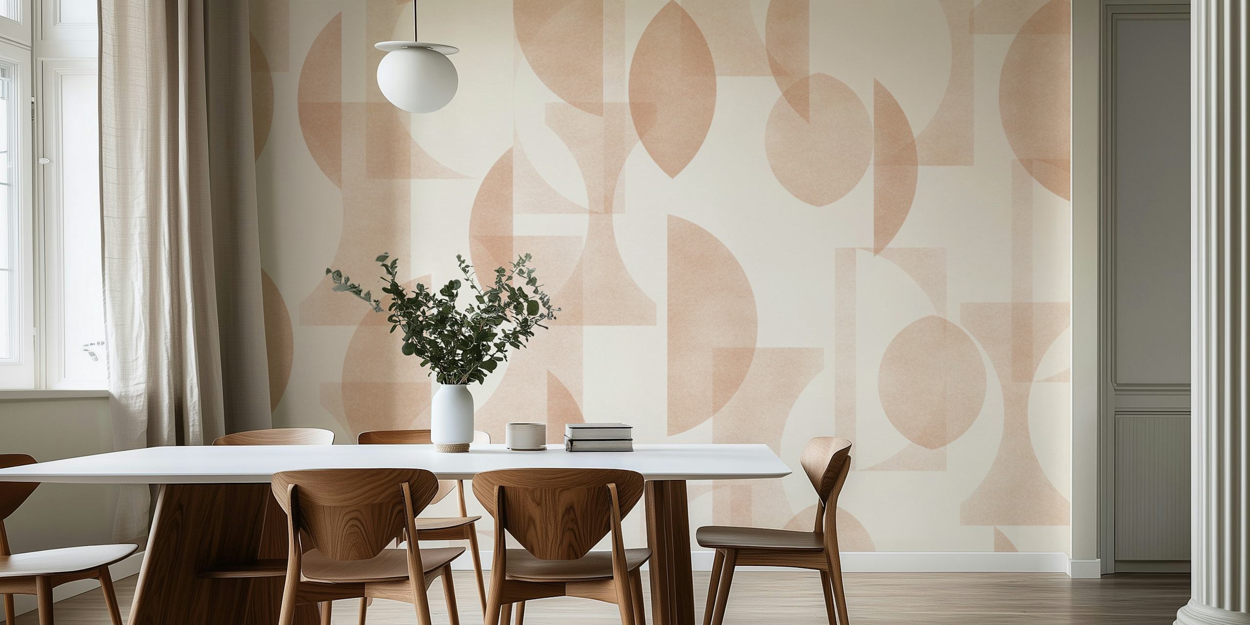 Papel tapiz Geometrica Caramel en una habitación