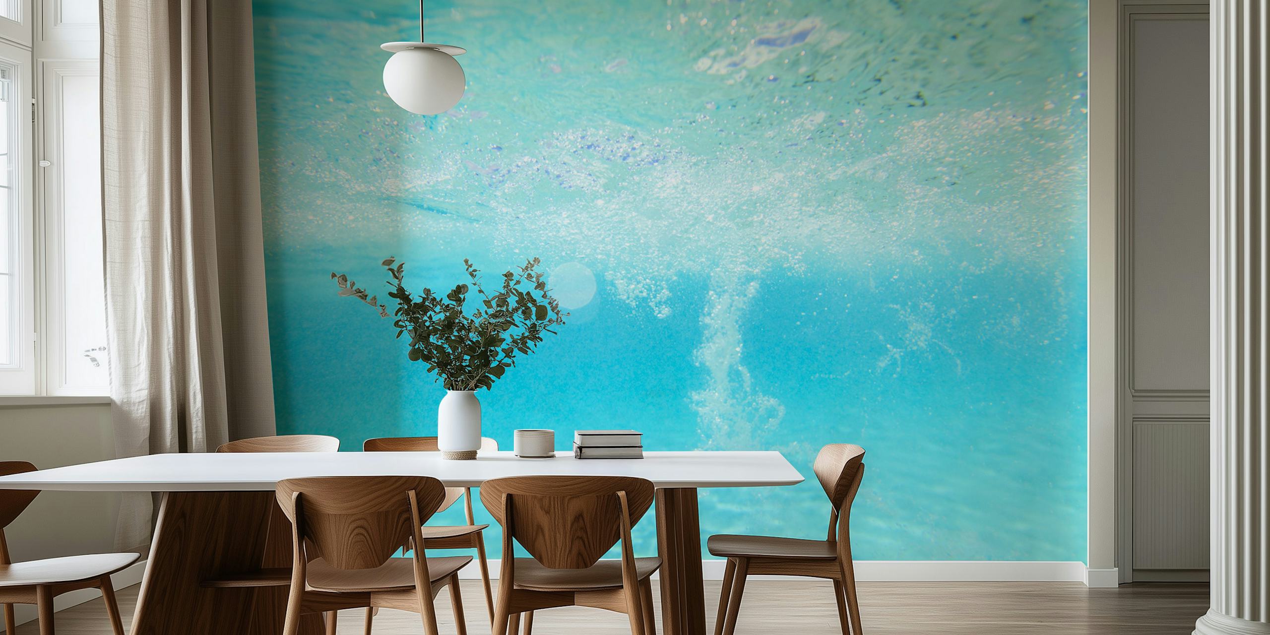 Caribbean Underwater Tranquility wallpaper in a room