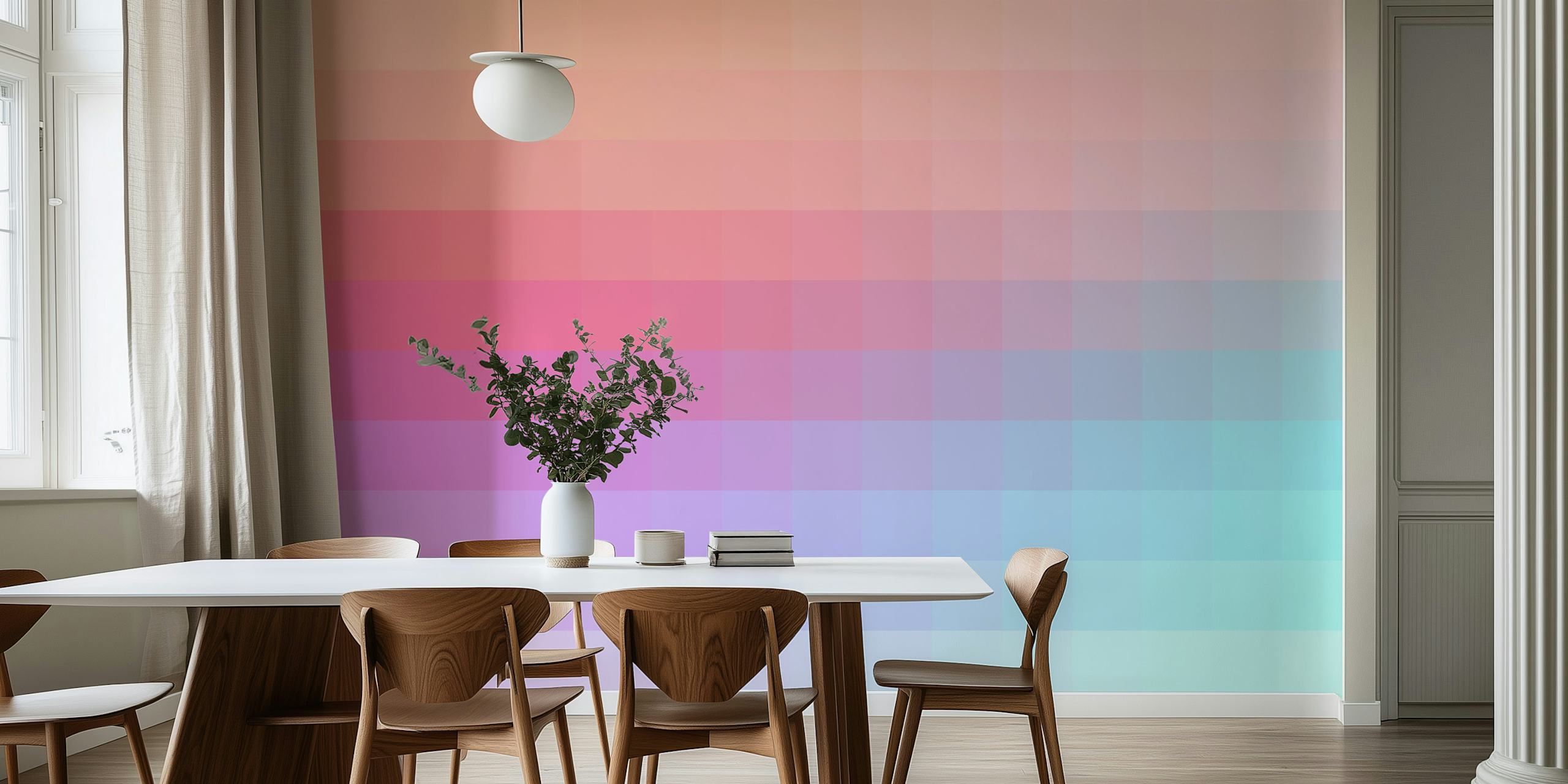 Soft pink to lilac gradient wall mural named Lumen 02 Pink and Lilac