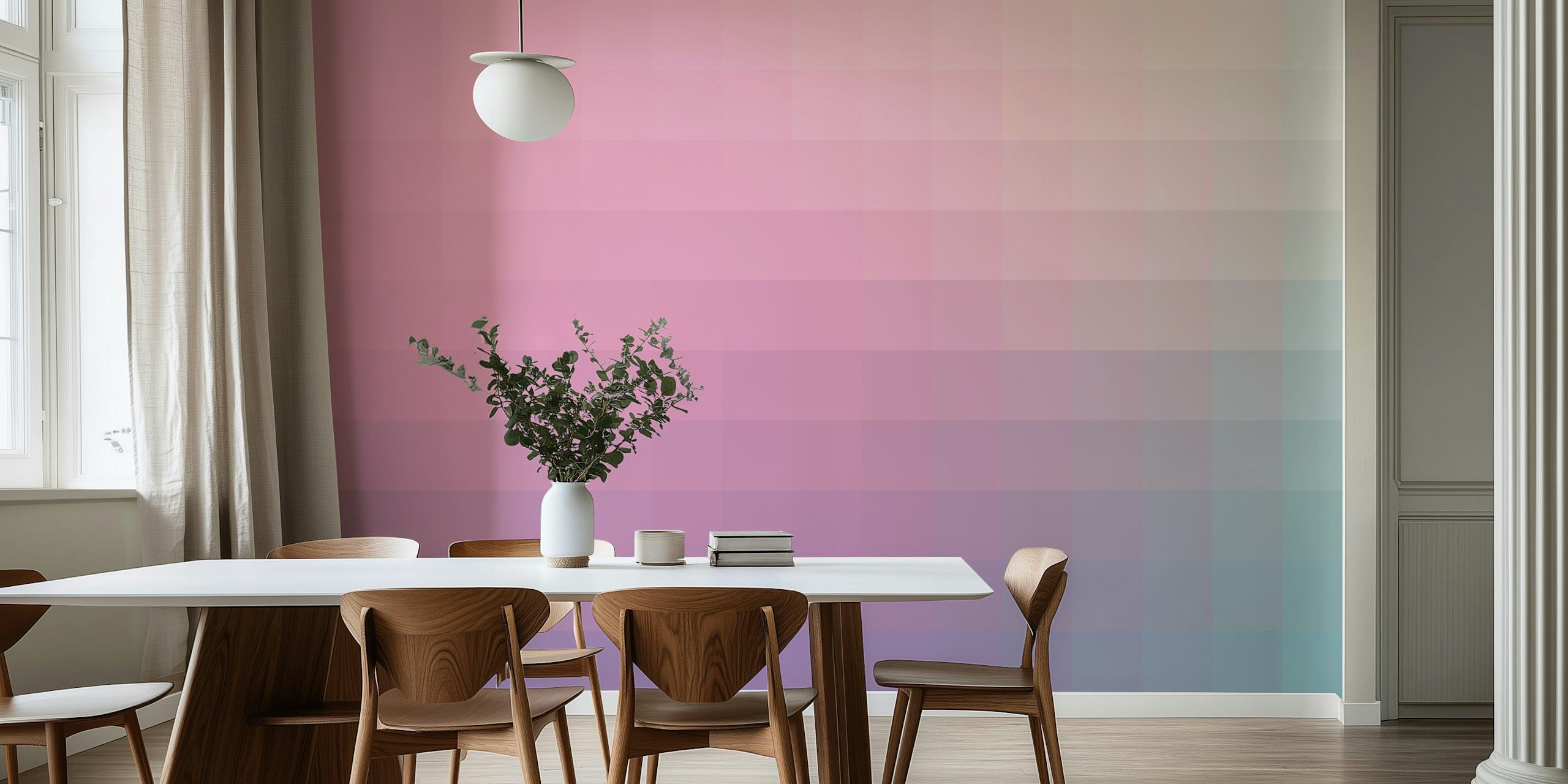 Purple and blue light wallpaper in a room