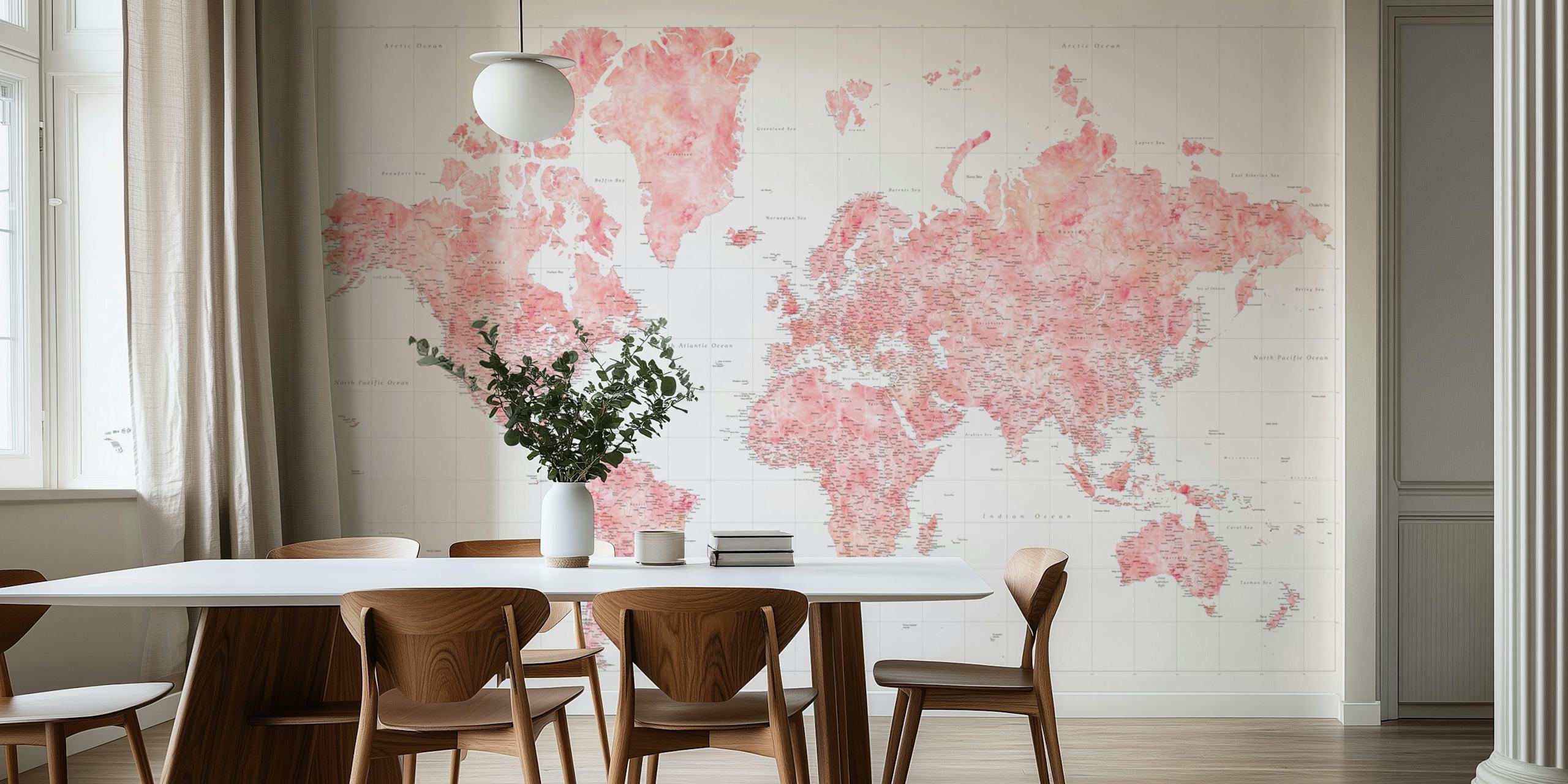 High detail world map tapeta w pokoju