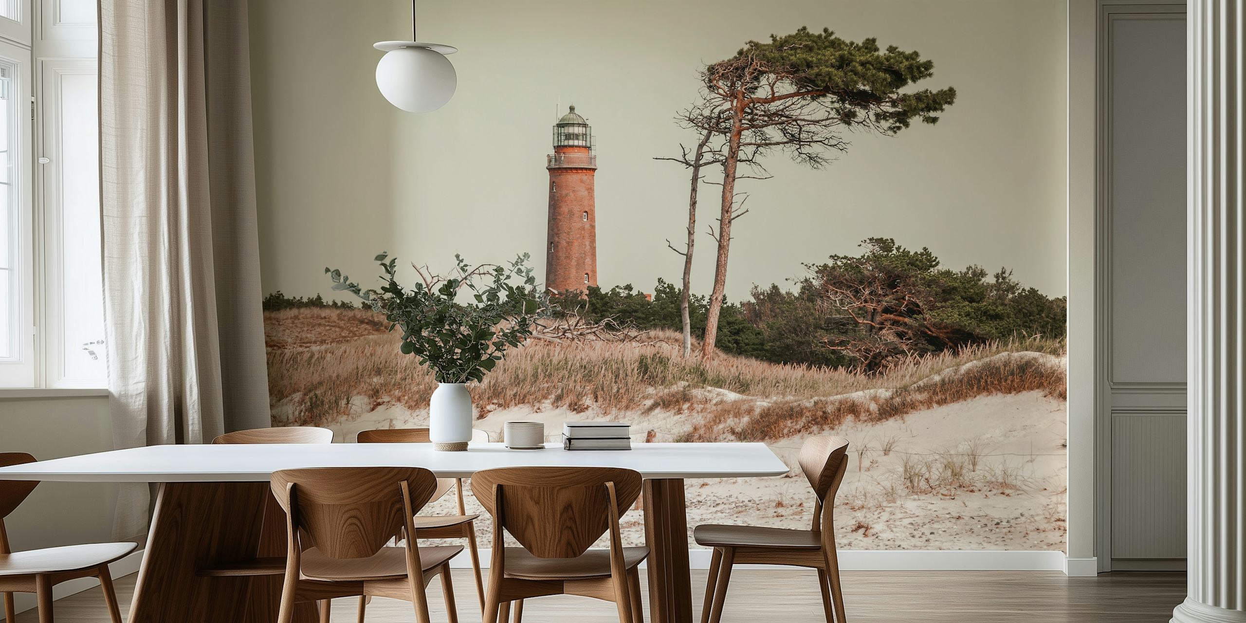 Fondo de pantalla del faro de Prerow en una habitación