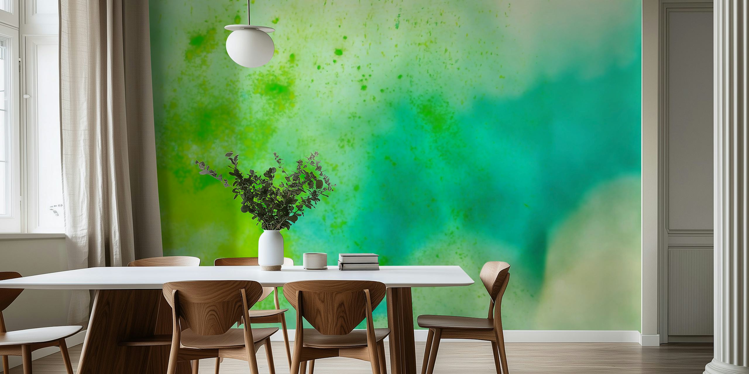 Abstract blue and green watercolor wallpaper