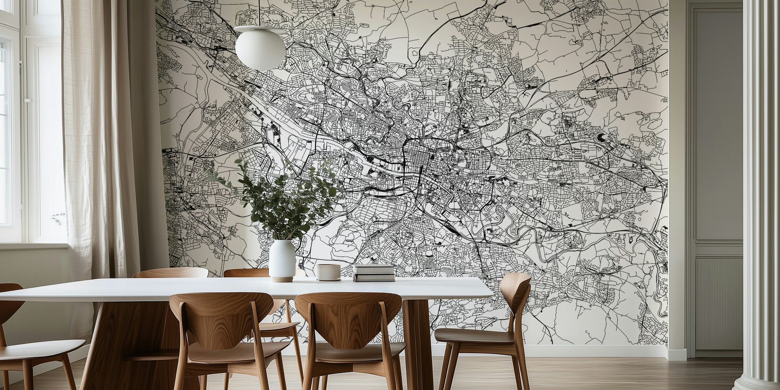 Tapeta Glasgow Map prikazana u sobi