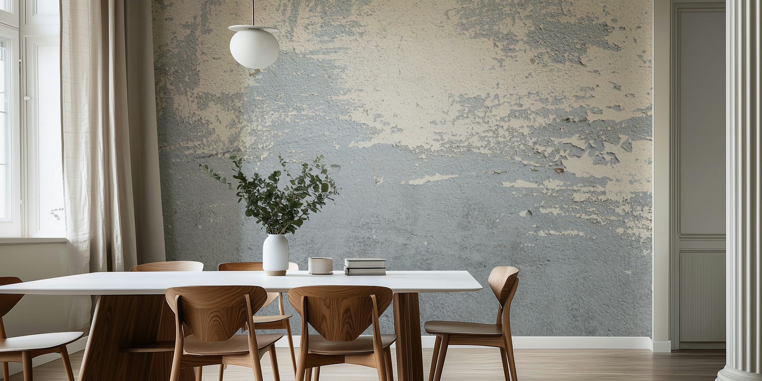 Gray Grunge Wall mural depicting weathered textures and industrial charm