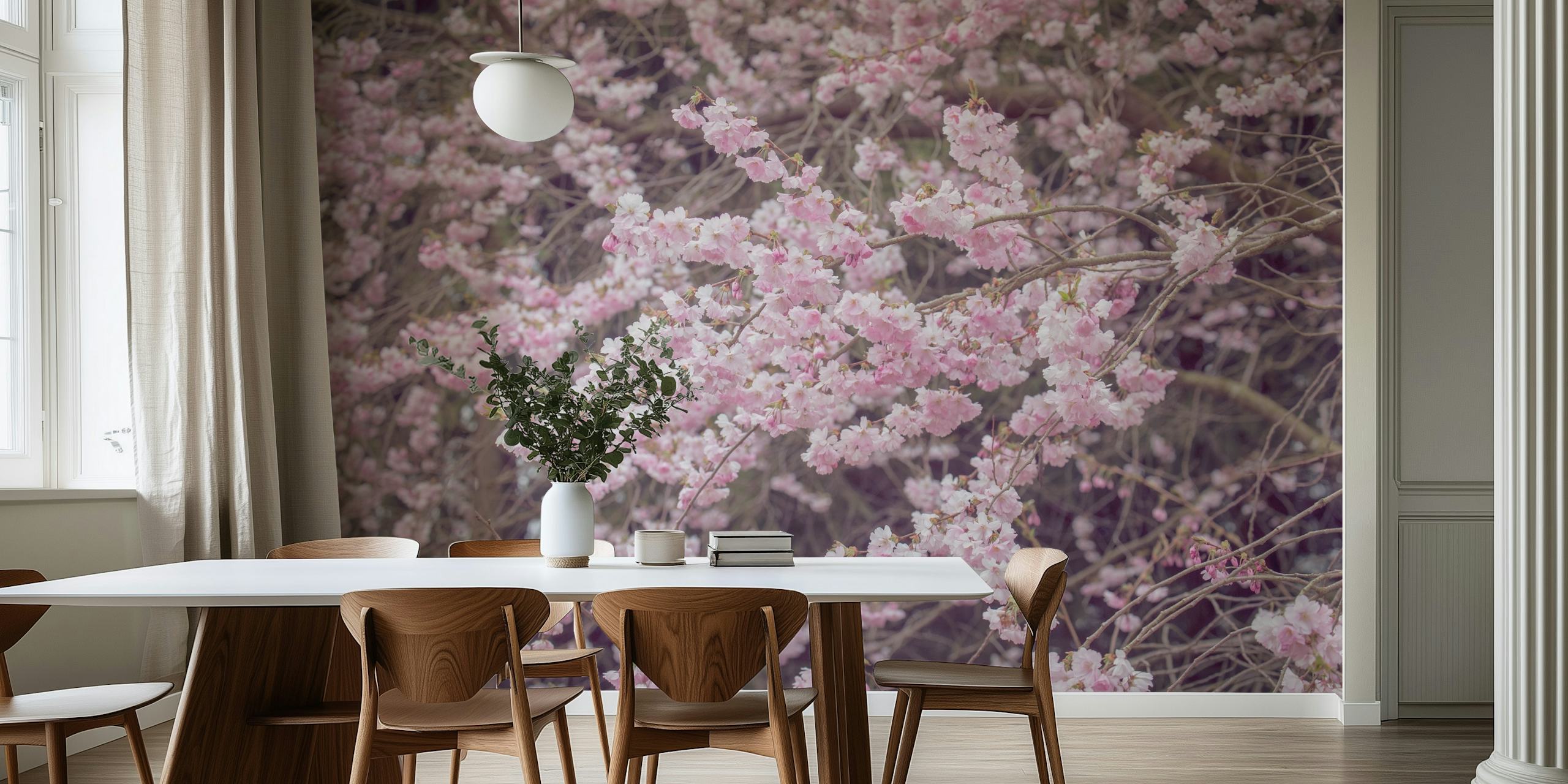 Blooming Spring tapet i ett rum
