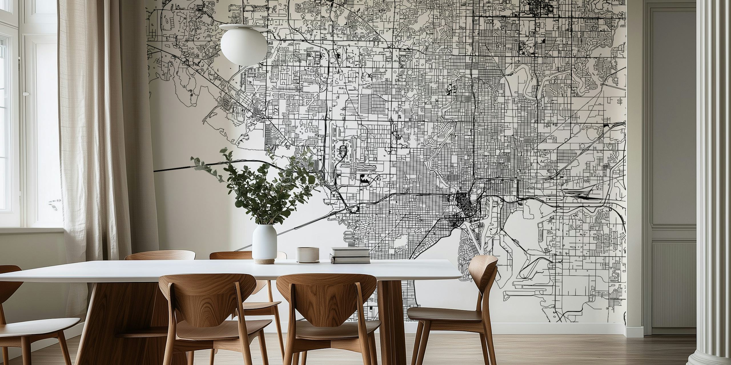 Højkvalitets Tampa Map Vægmaleri