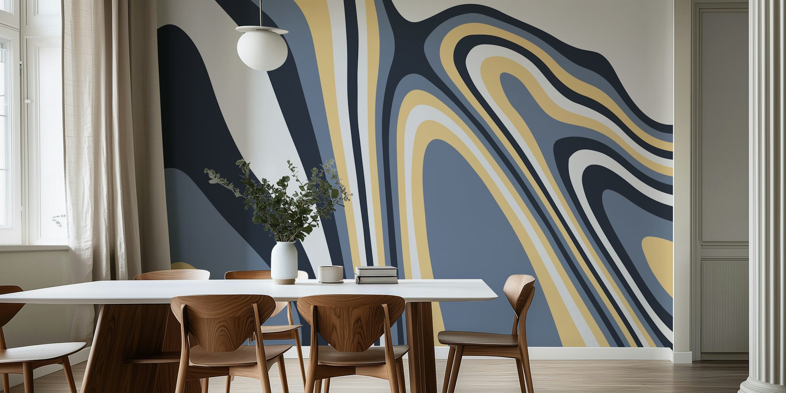 Abstract Organic XI wallpaper applied in a room