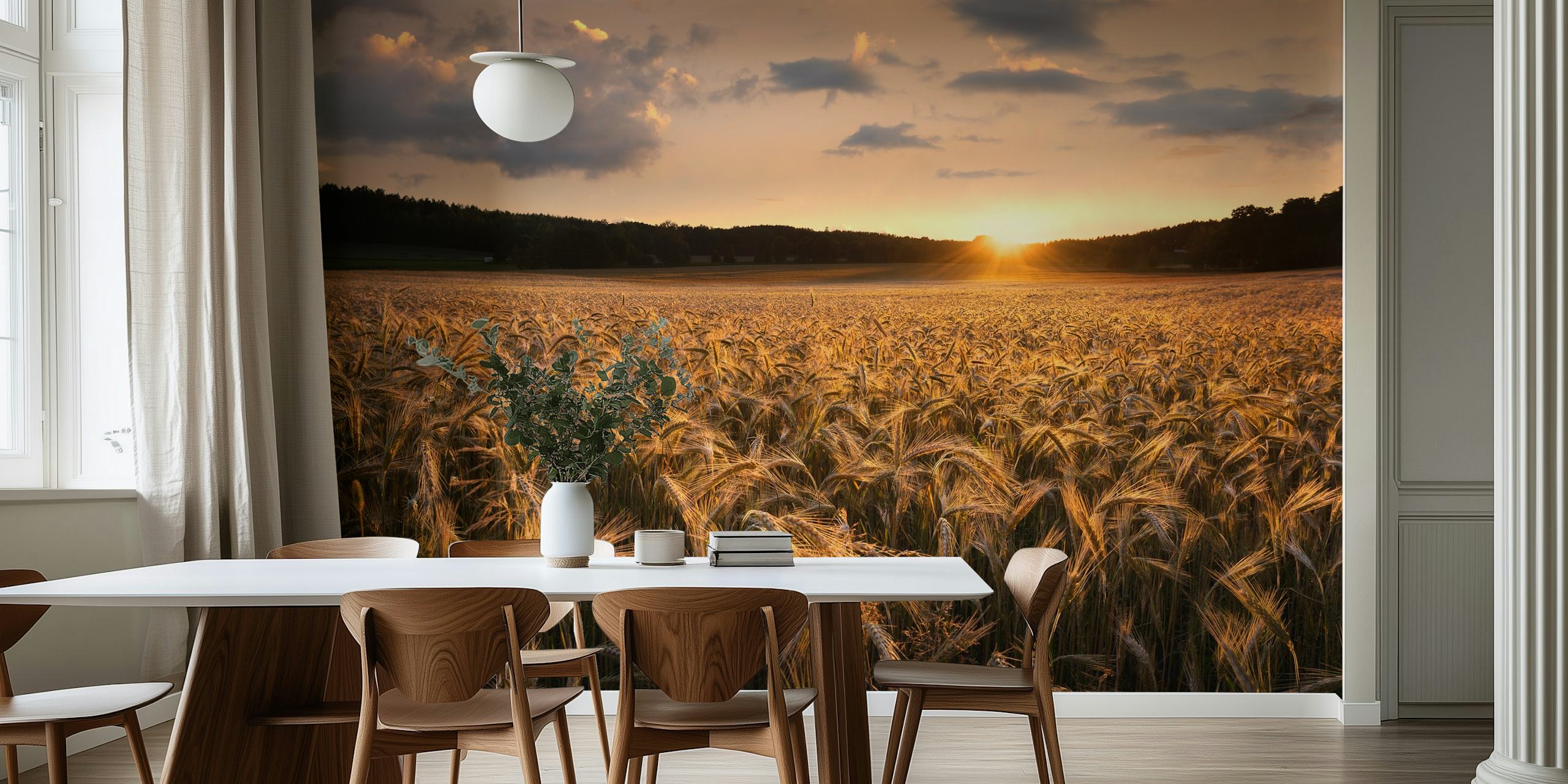 Fields of gold behang in een kamer