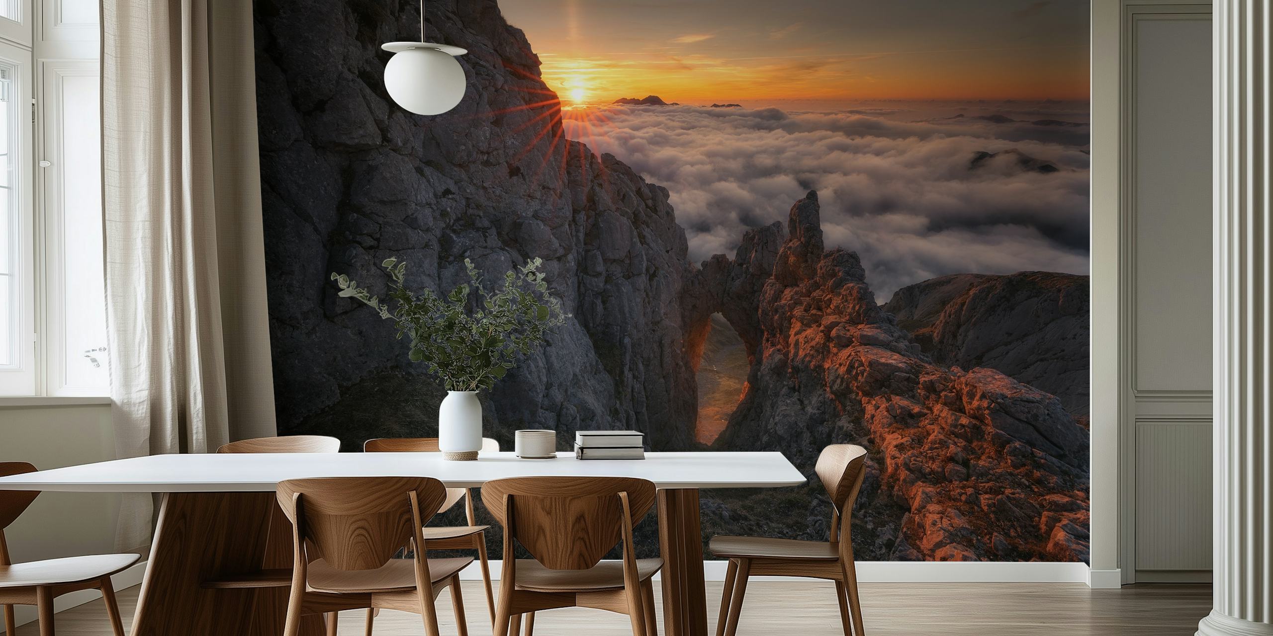 Picos de Europa papel de parede em um quarto