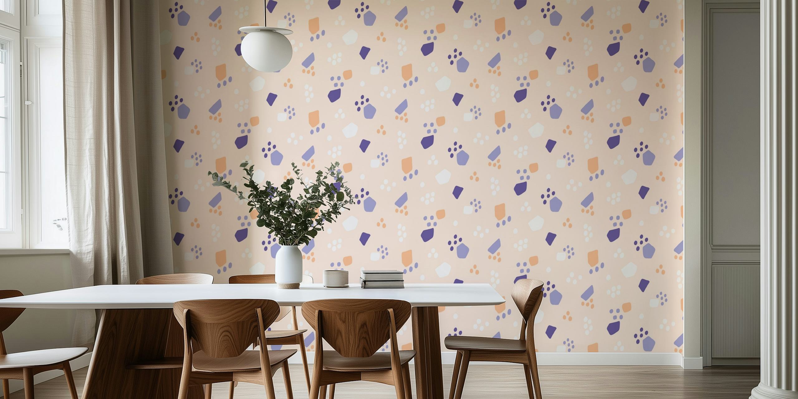 Soil wallpaper design in a room setting