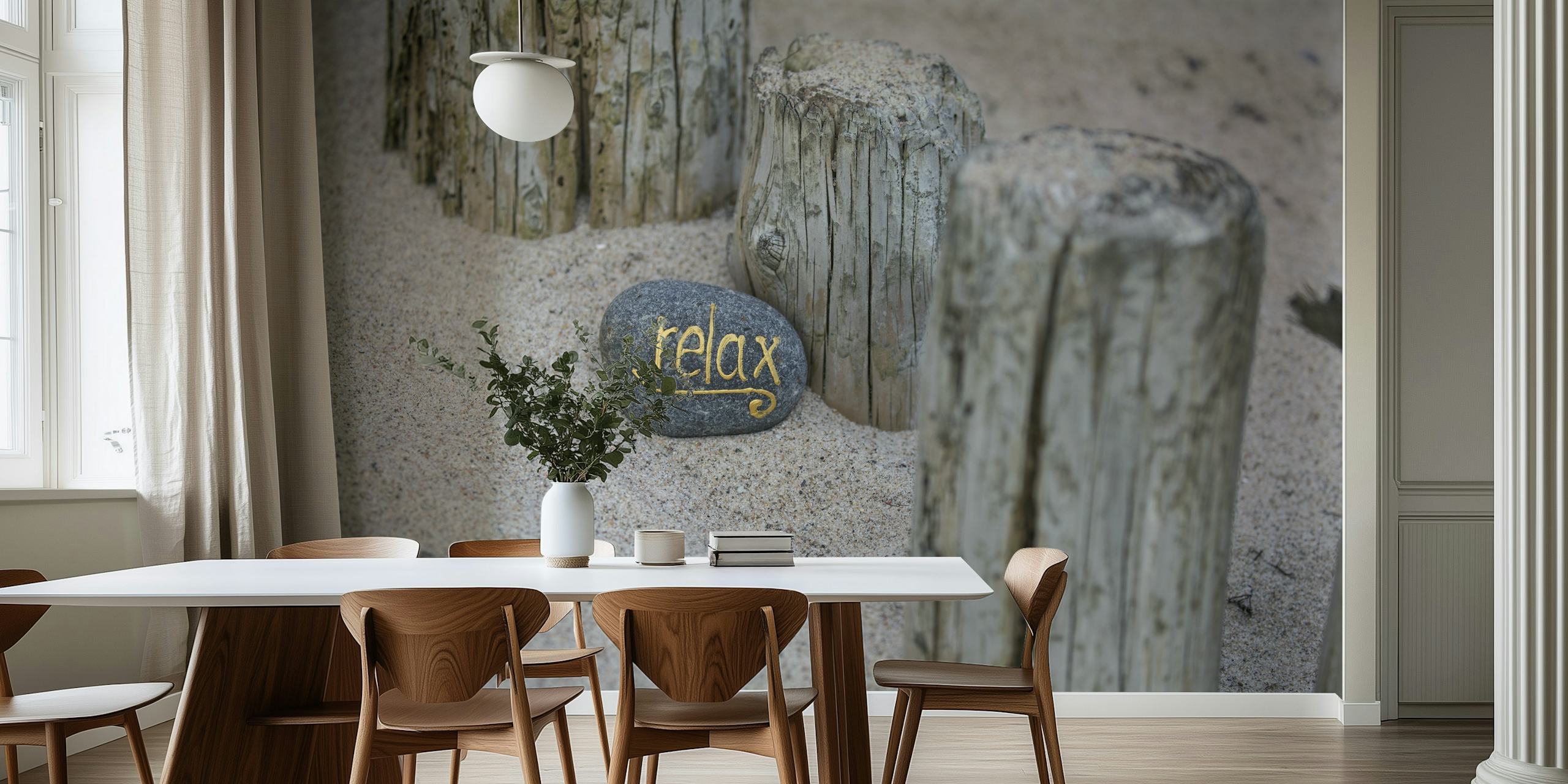Conception de papier peint Relax Lettering Pebble