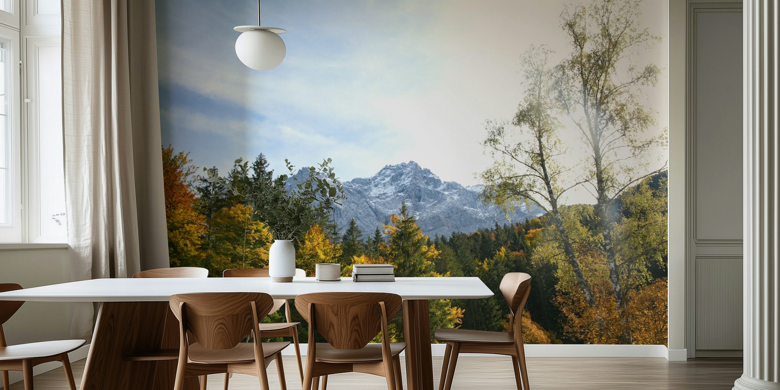 Mountain Tree Bliss wallpaper in a room