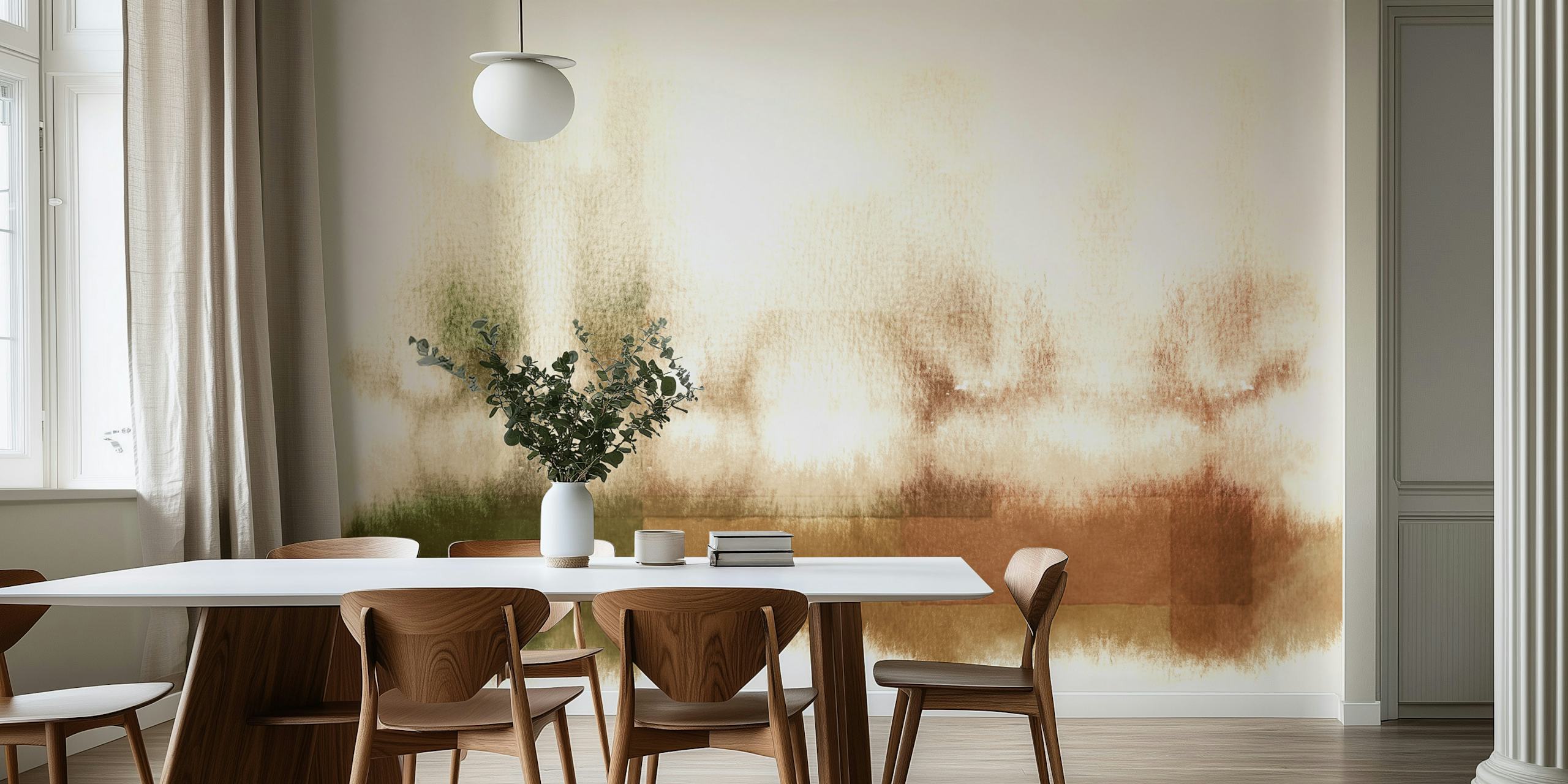 Neutrals Watercolor Horizon tapetti huoneessa