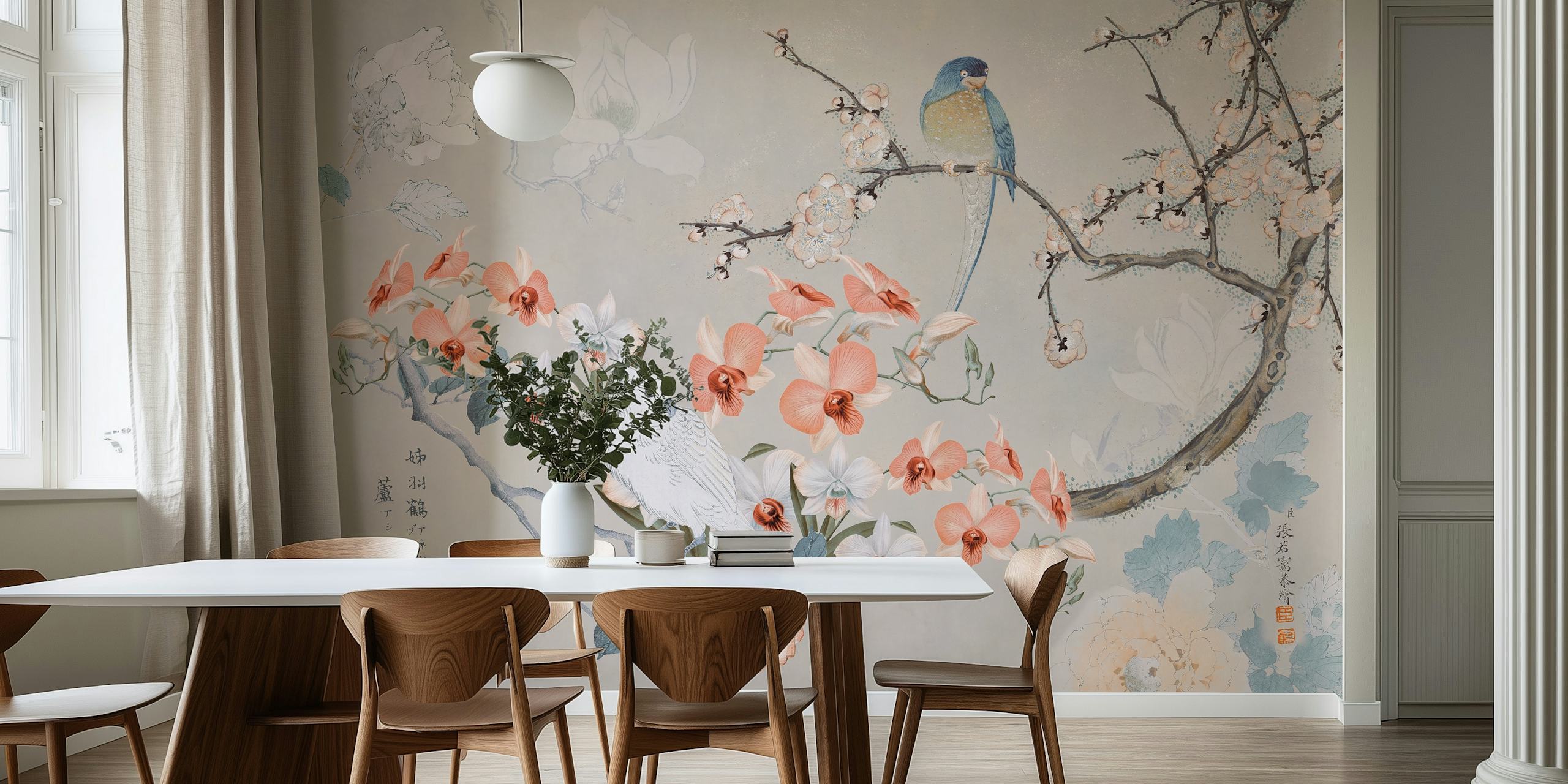Dizajn tapete Spring Birds Chinoiserie