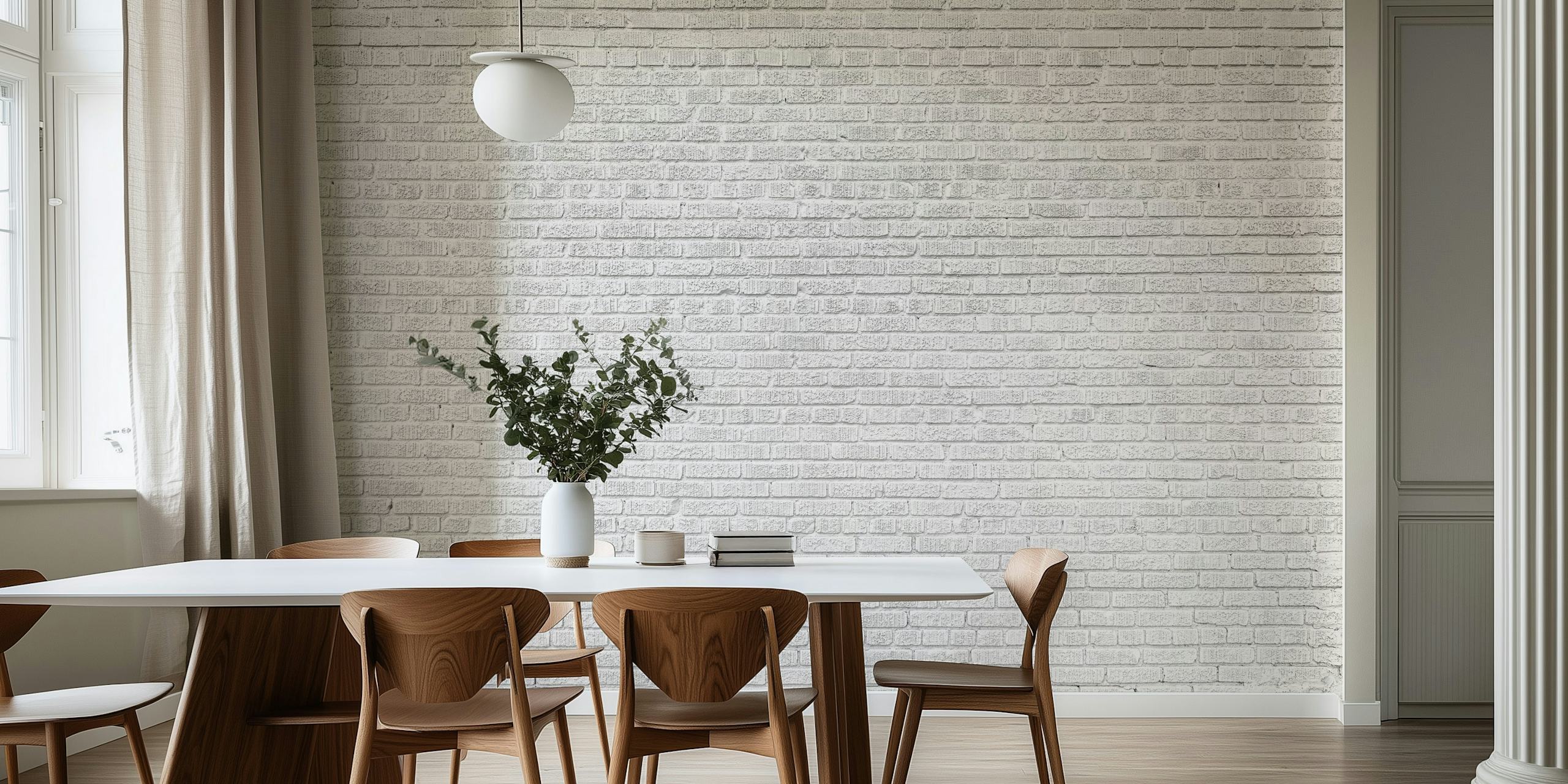 Carta da parati White Brick in una stanza