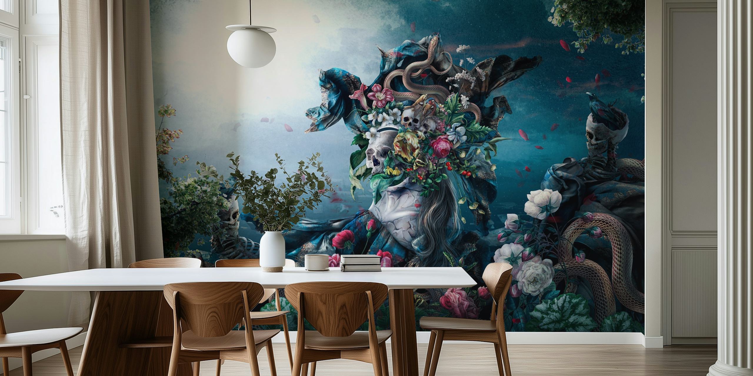 Artistic wallpaper design with life and nature themes