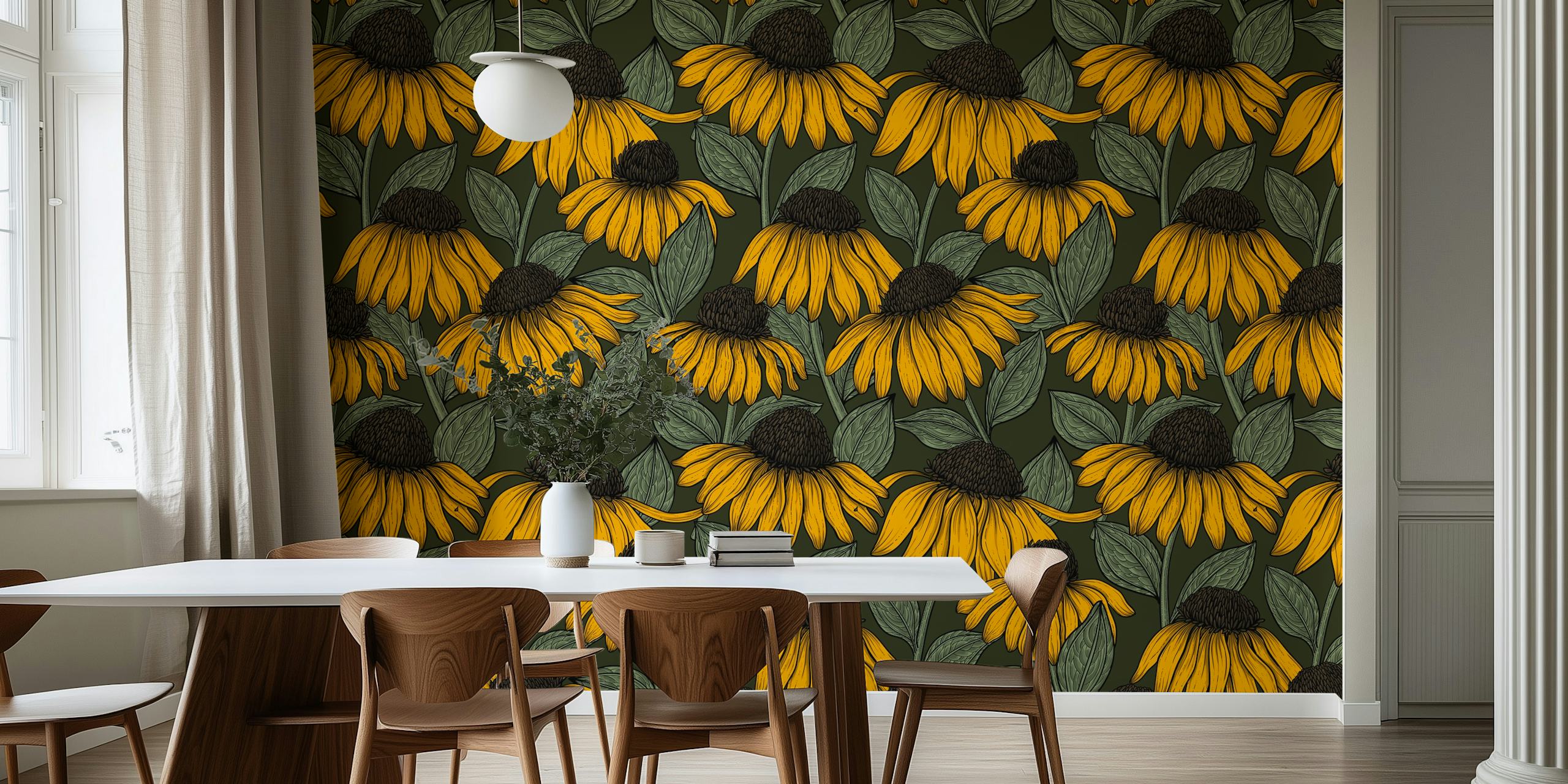 Σχεδίαση ταπετσαρίας Yellow coneflowers
