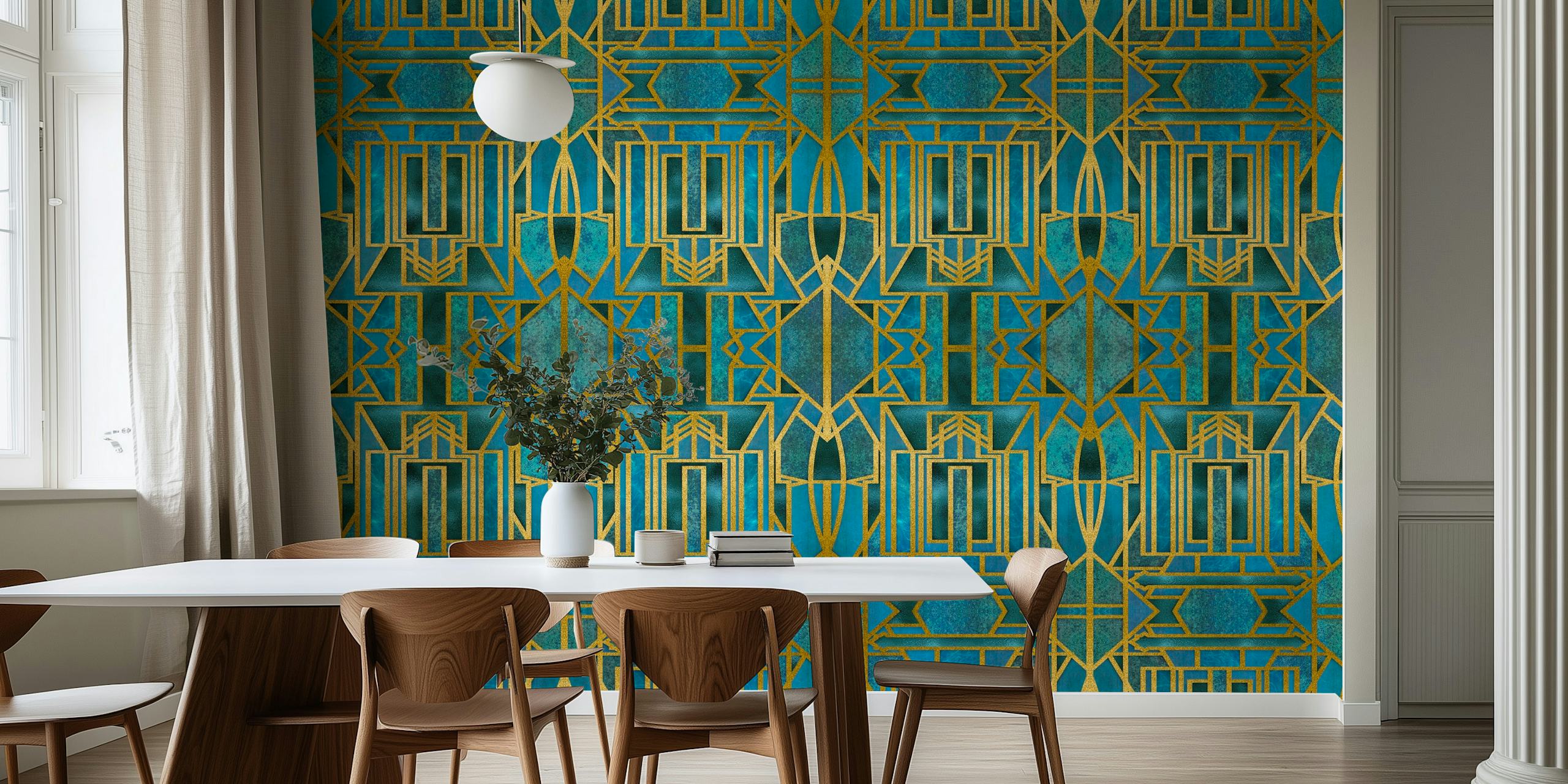 Elegant Retro Art Deco wallpaper in a room