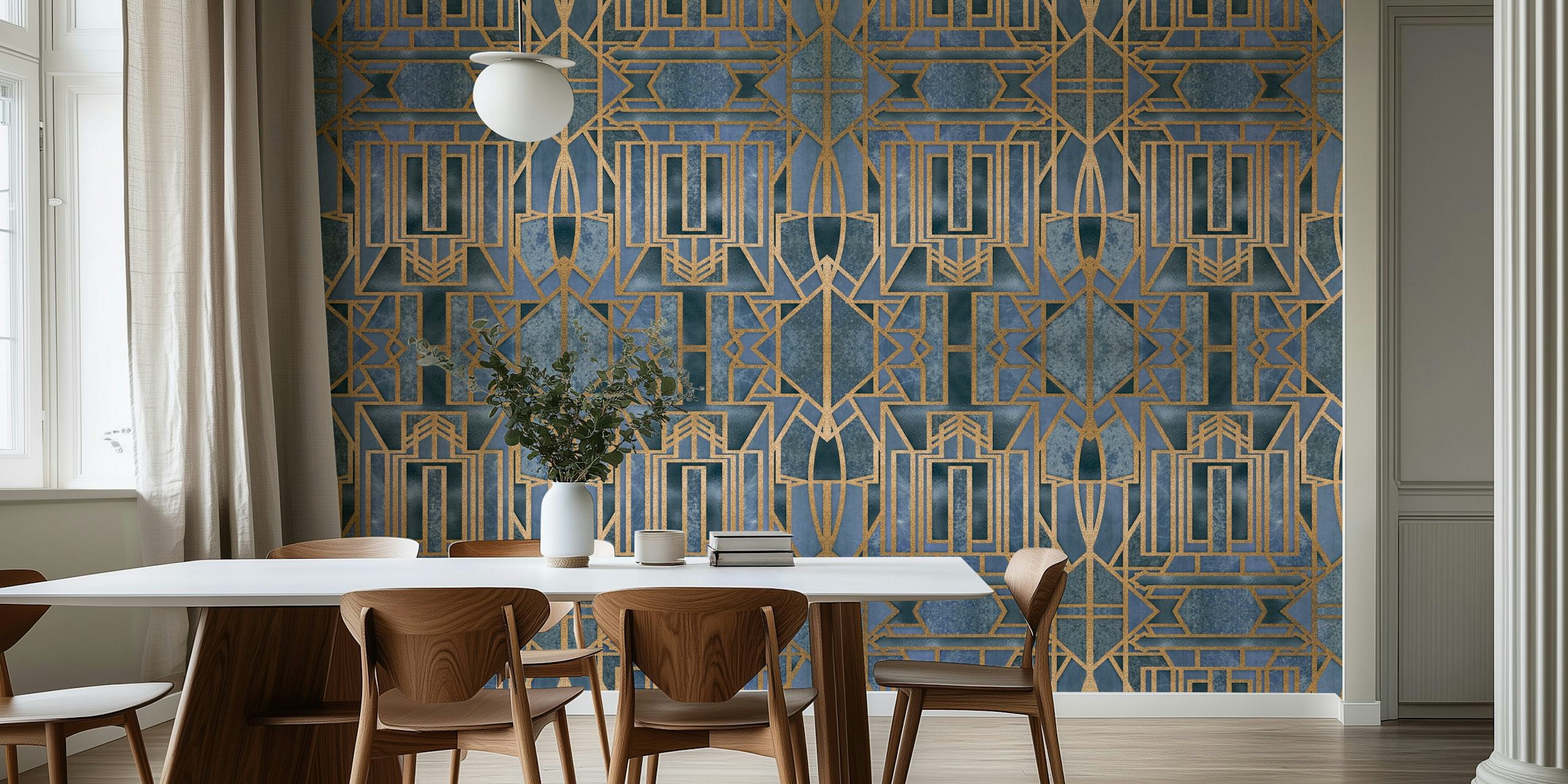 Λαμπερό Blue και Gold Art Deco
