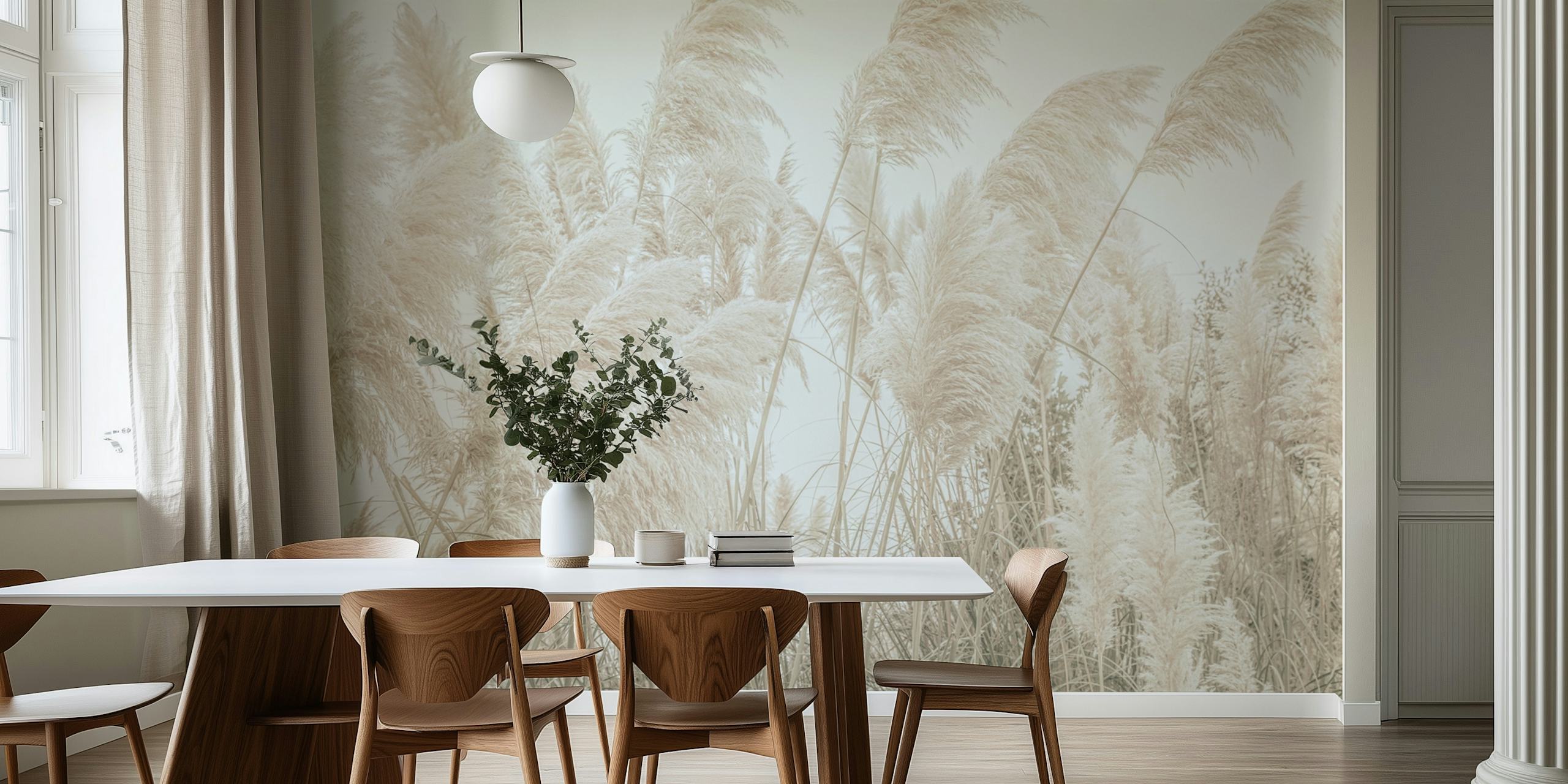 Tapeta Wild Pampas Reed v pokoji