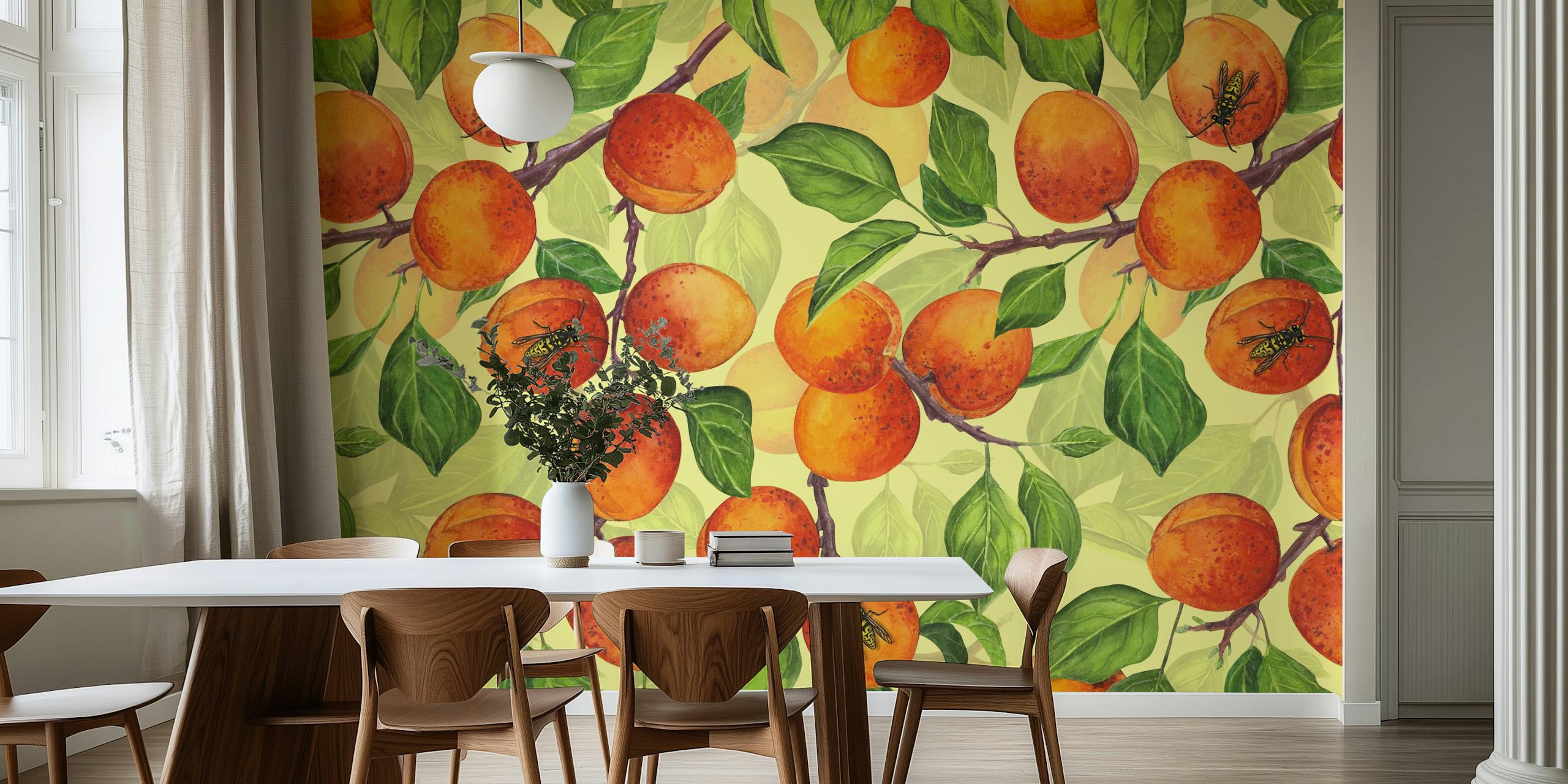 Apricot garden 2 wallpaper design in a room