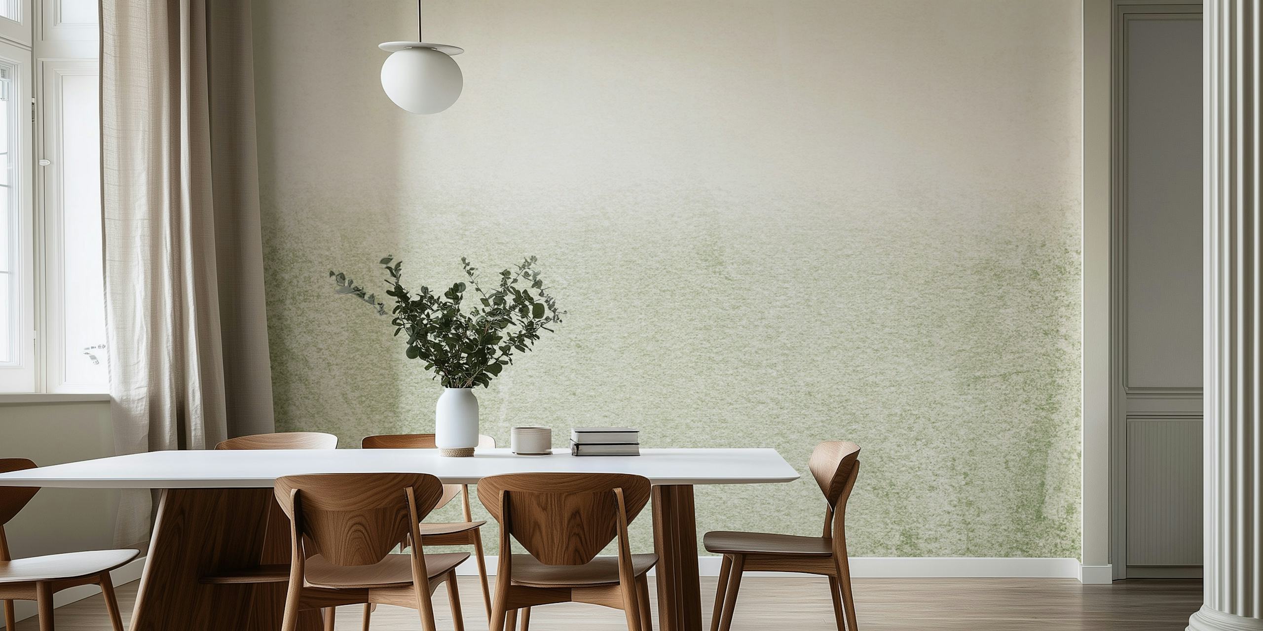 Fading Green Sage tapet i et rom