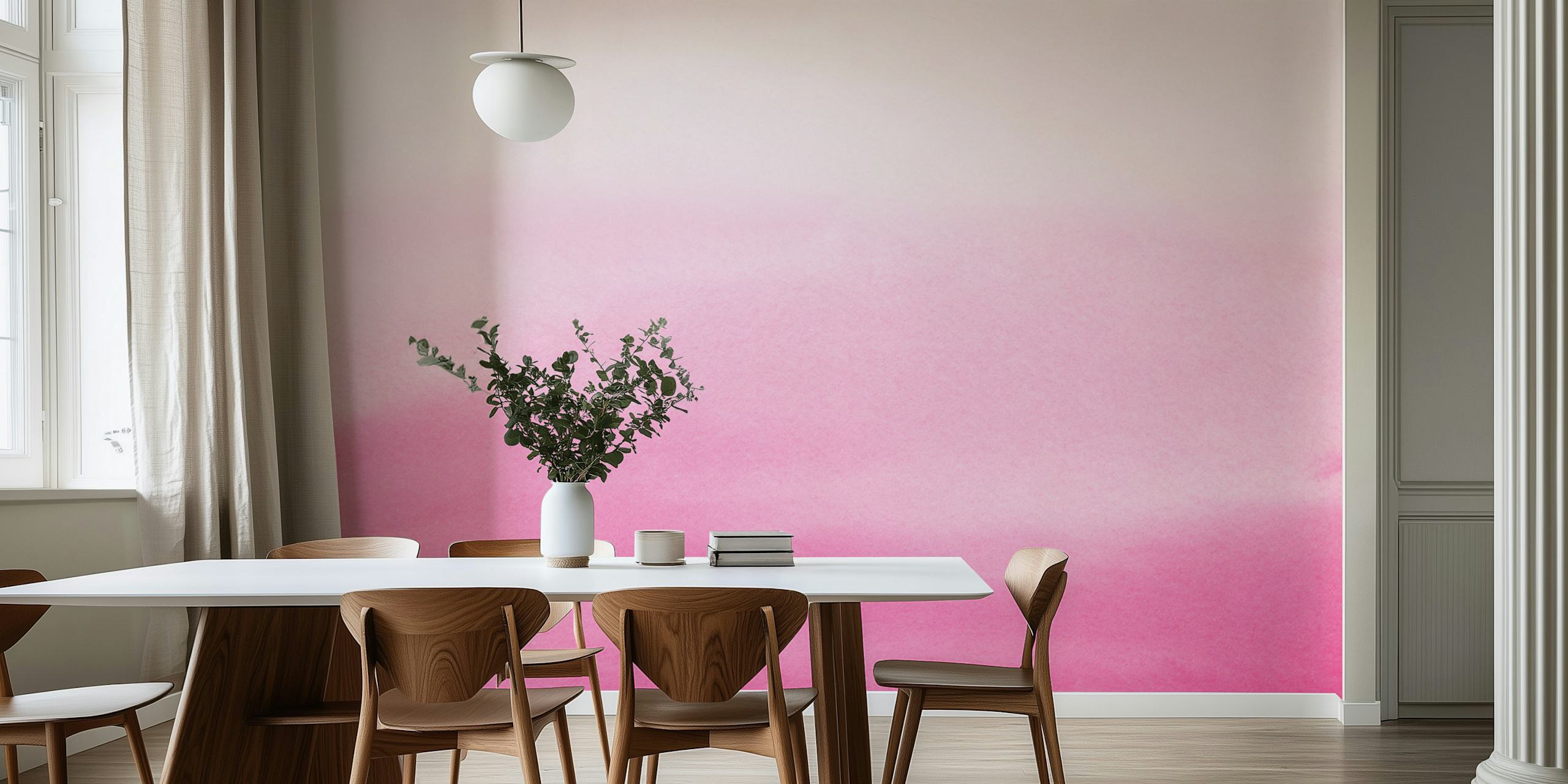 Papier peint dégradé Taffy Pink Ombre dans une pièce