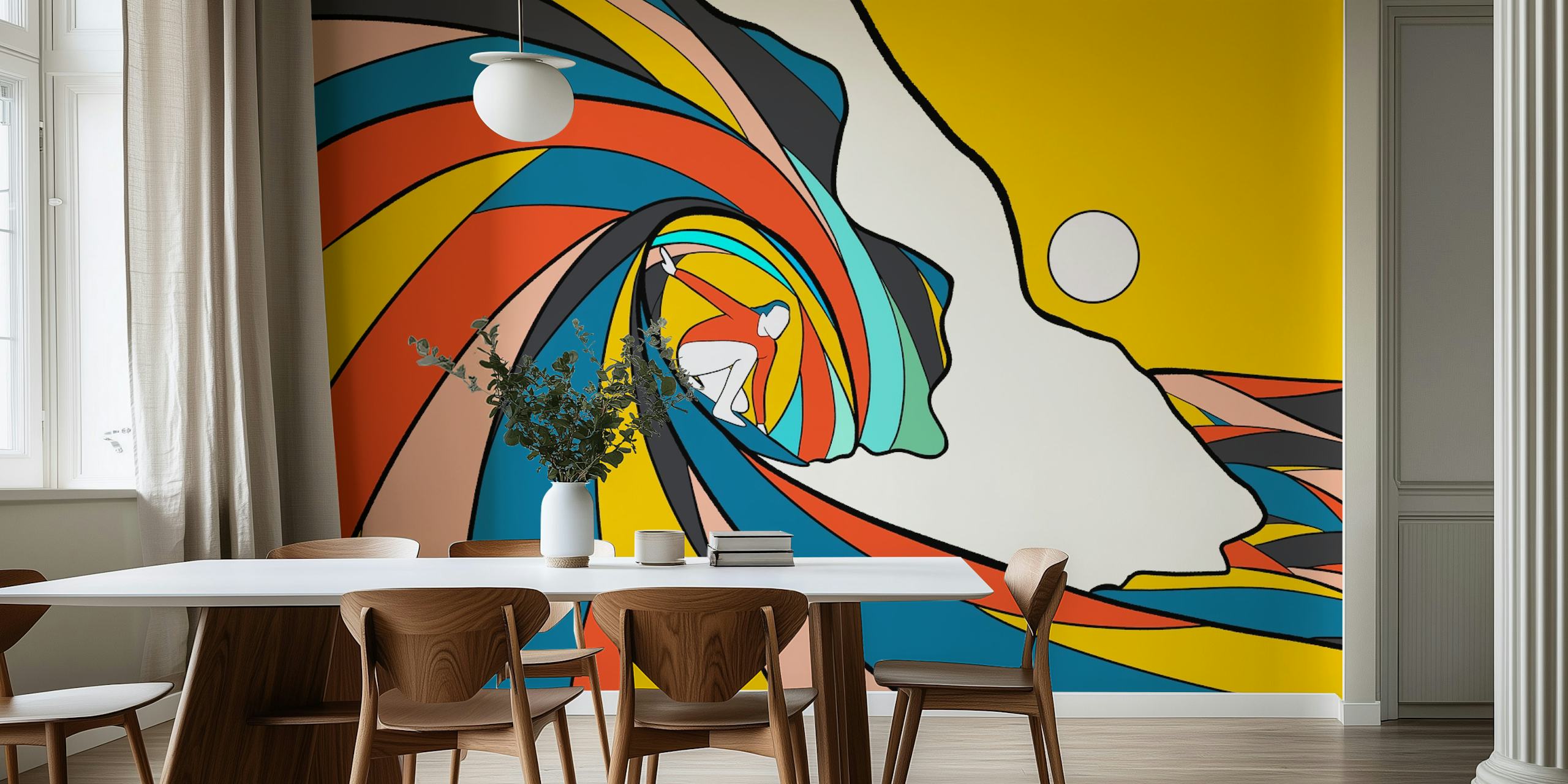 Surf the Waves wallpaper in a colorful design
