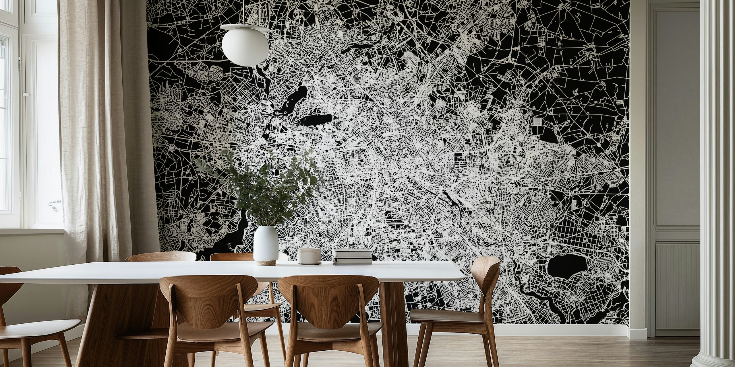 Tapeta Berlin Black Map v pokoji