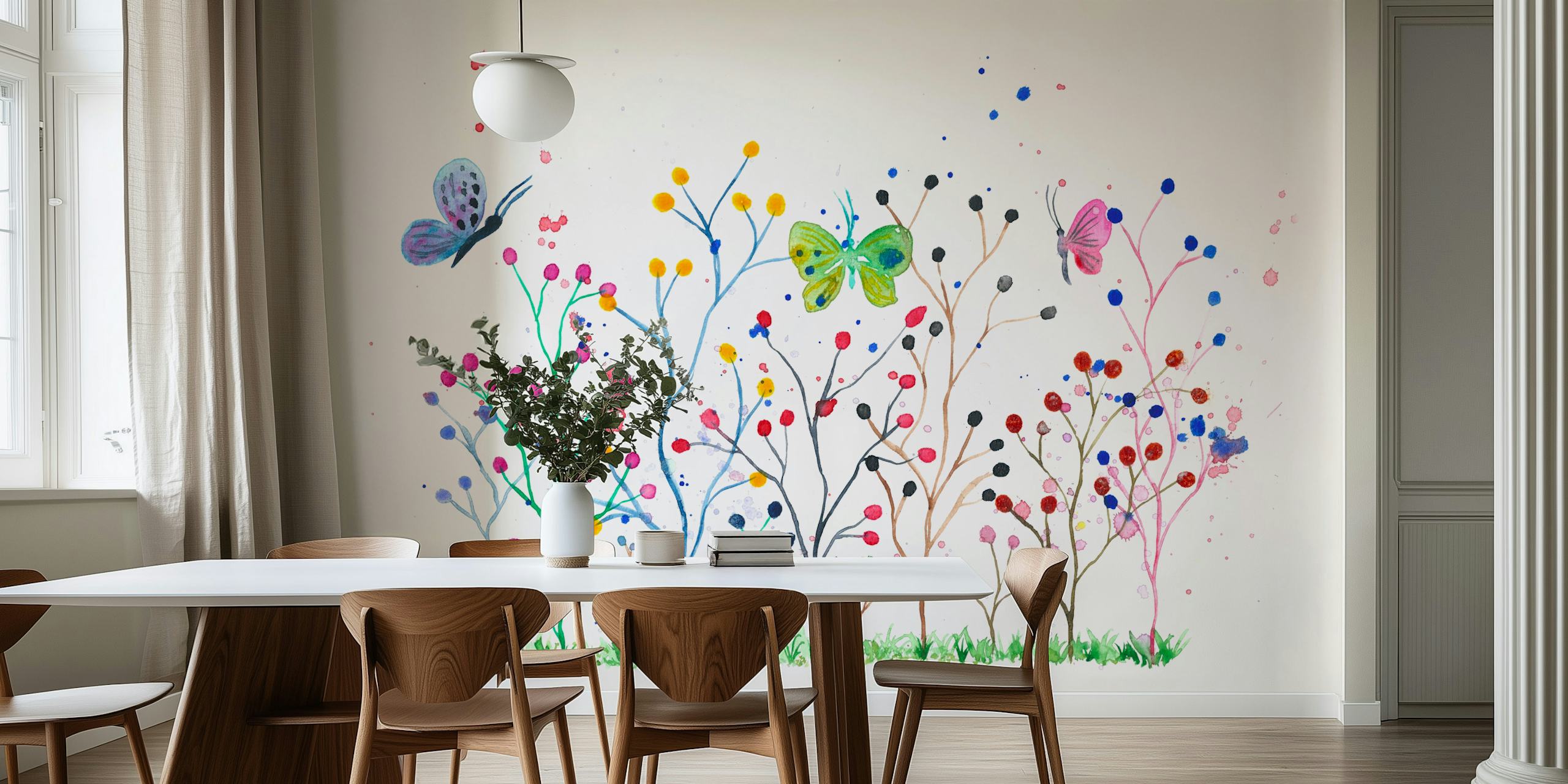 Watercolor Garden 5 tapet i et rum