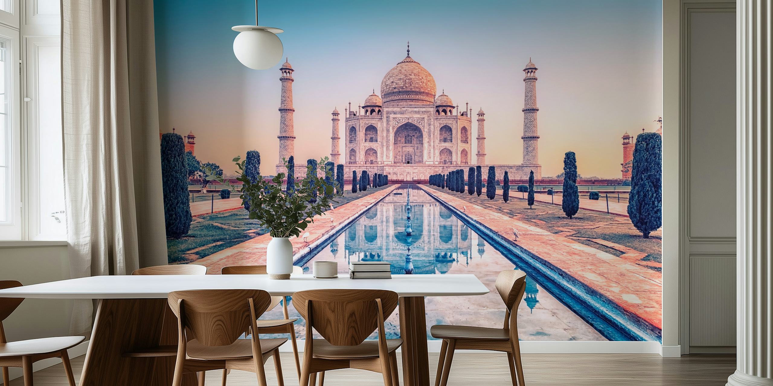 Taj Mahal Morning tapet i et rom